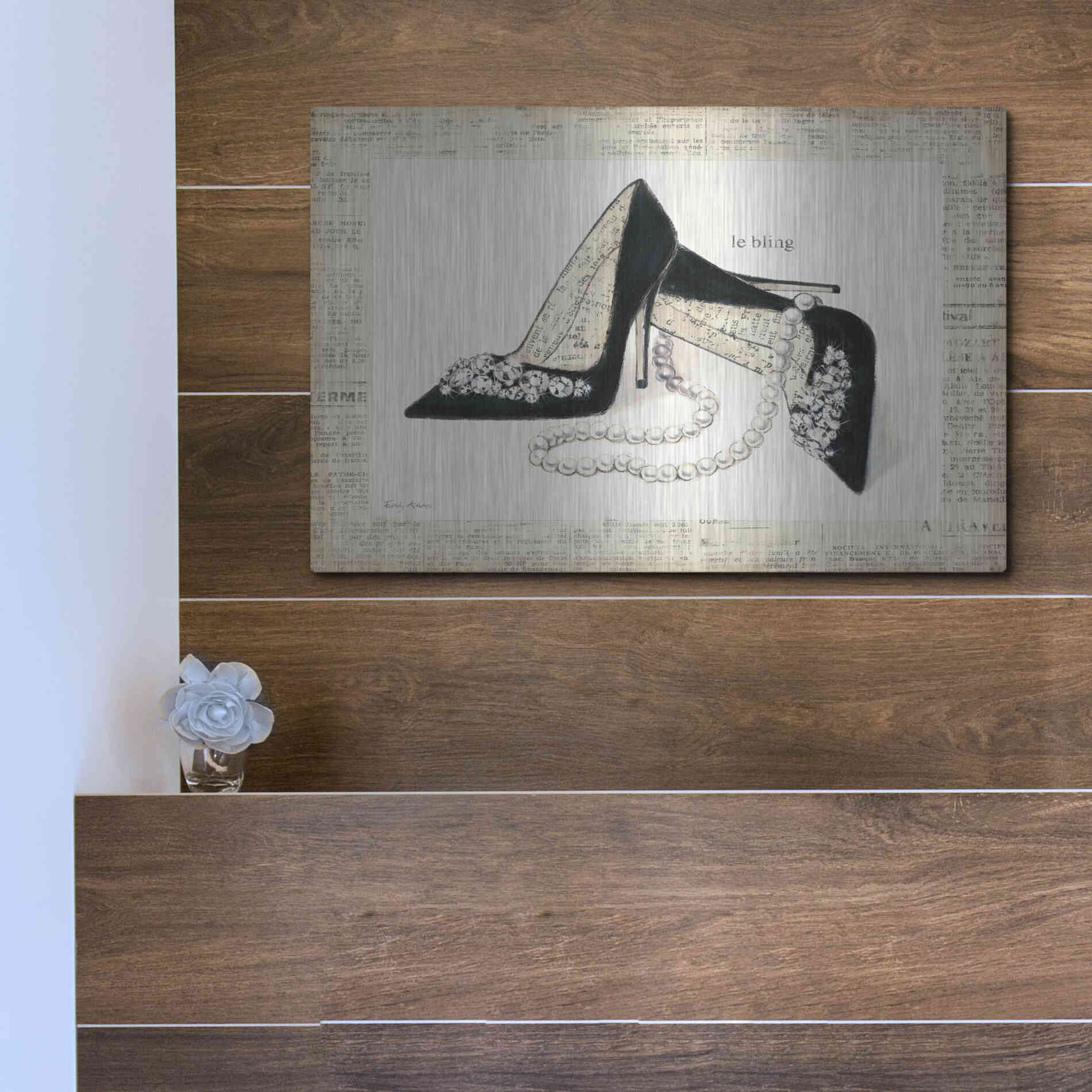 Luxe Metal Art 'From Emilys Closet IV' by Emily Adams, Metal Wall Art,16x12