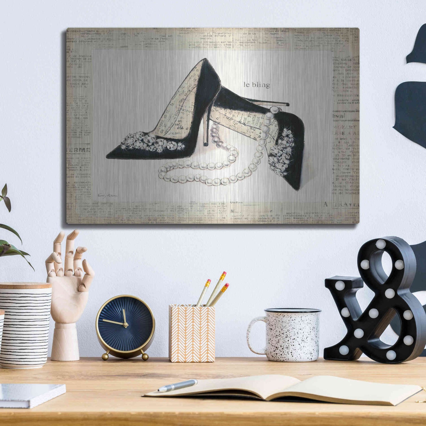 Luxe Metal Art 'From Emilys Closet IV' by Emily Adams, Metal Wall Art,16x12