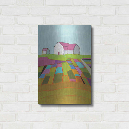 Luxe Metal Art 'Field of Dreams Light' by Phyllis Adams, Metal Wall Art,16x24