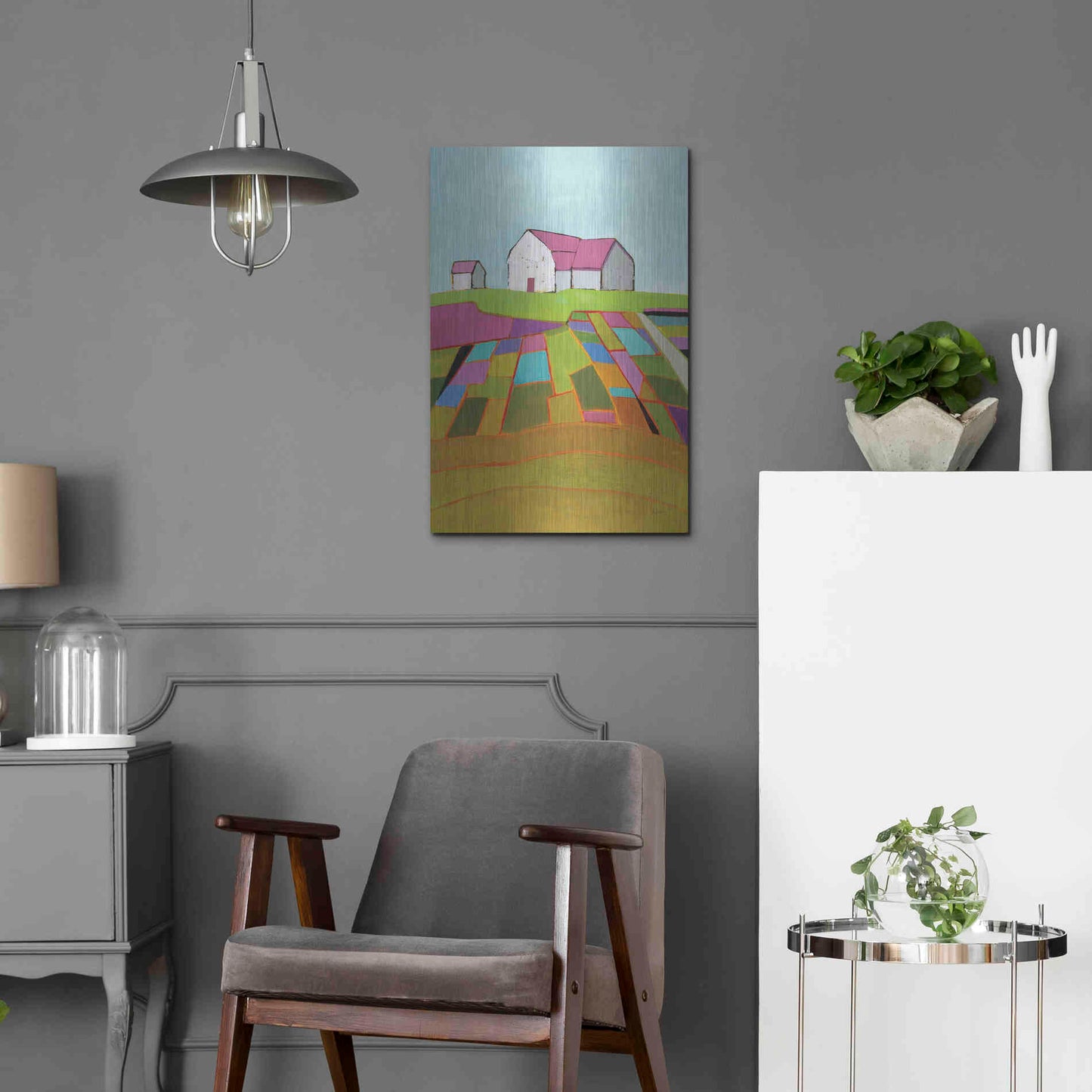 Luxe Metal Art 'Field of Dreams Light' by Phyllis Adams, Metal Wall Art,16x24