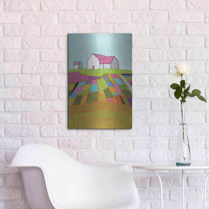 Luxe Metal Art 'Field of Dreams Light' by Phyllis Adams, Metal Wall Art,16x24