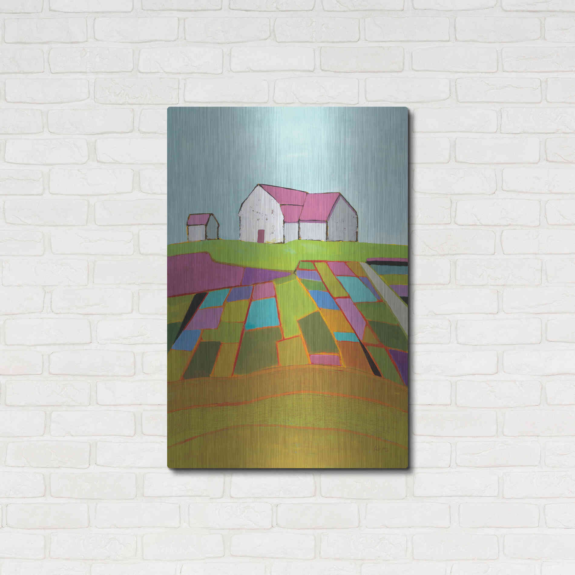 Luxe Metal Art 'Field of Dreams Light' by Phyllis Adams, Metal Wall Art,24x36