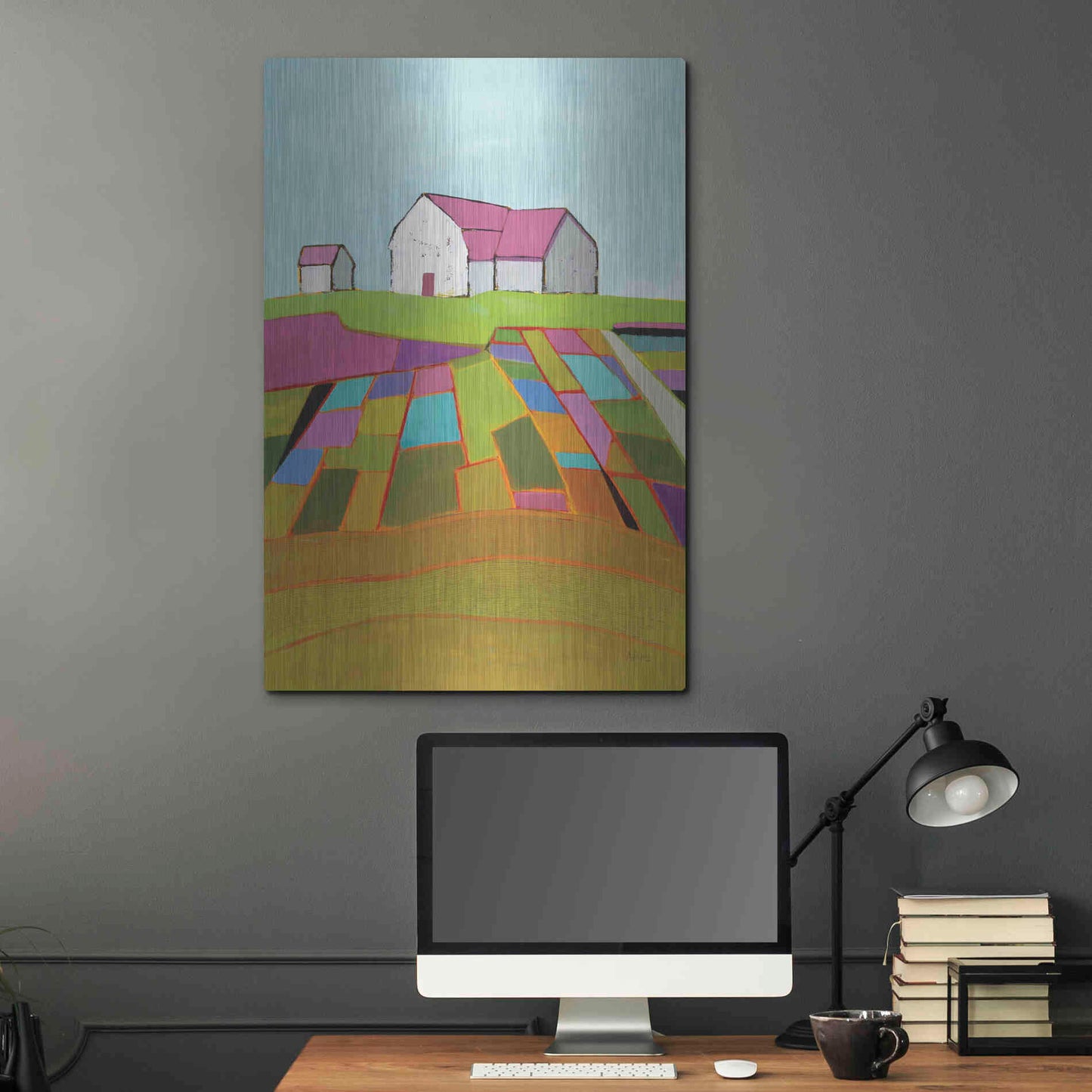 Luxe Metal Art 'Field of Dreams Light' by Phyllis Adams, Metal Wall Art,24x36