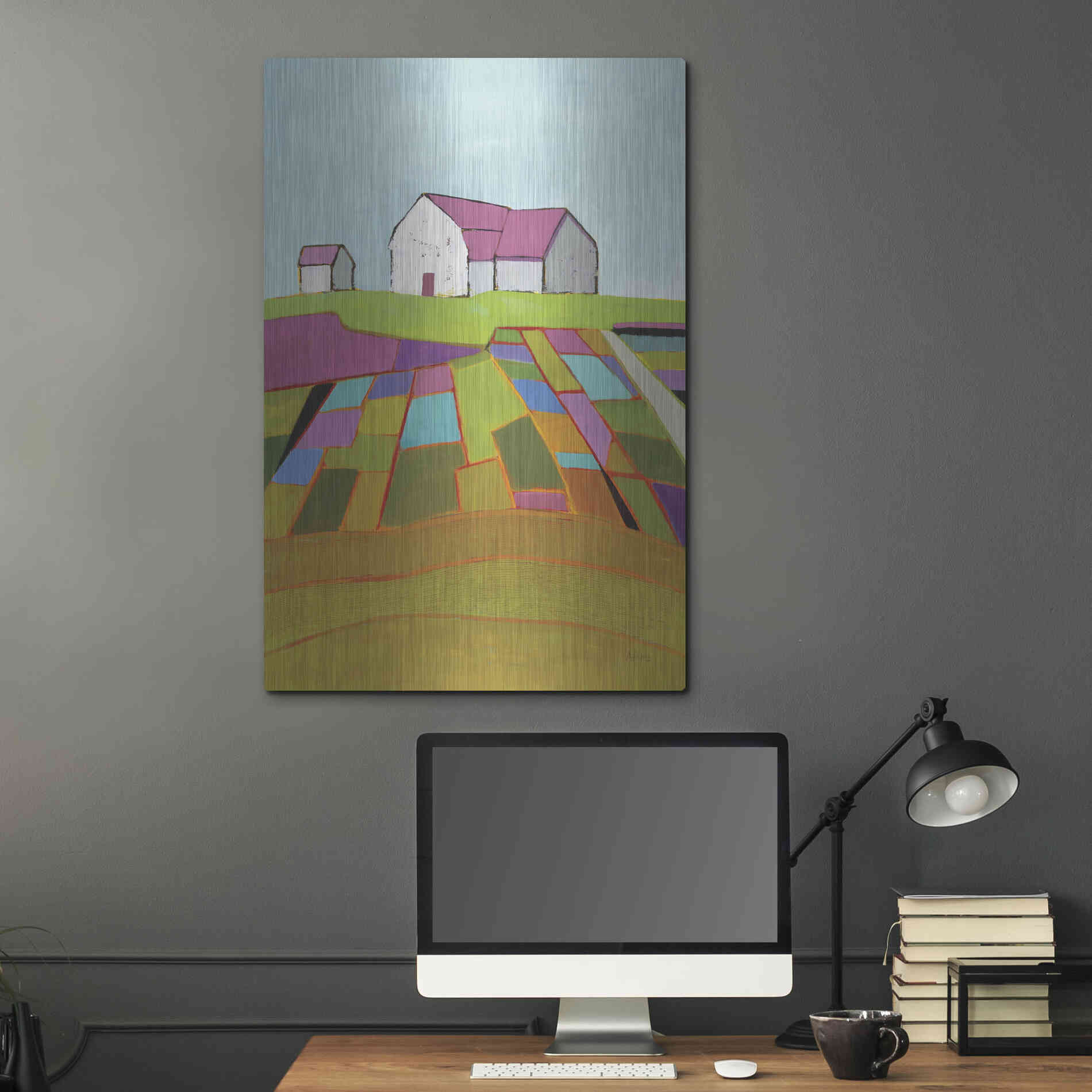 Luxe Metal Art 'Field of Dreams Light' by Phyllis Adams, Metal Wall Art,24x36