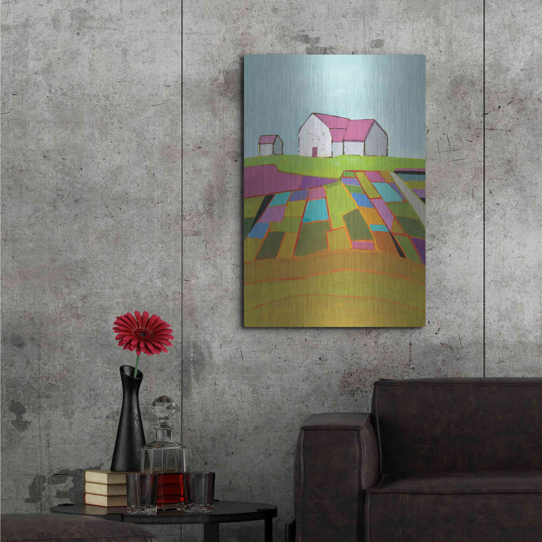 Luxe Metal Art 'Field of Dreams Light' by Phyllis Adams, Metal Wall Art,24x36