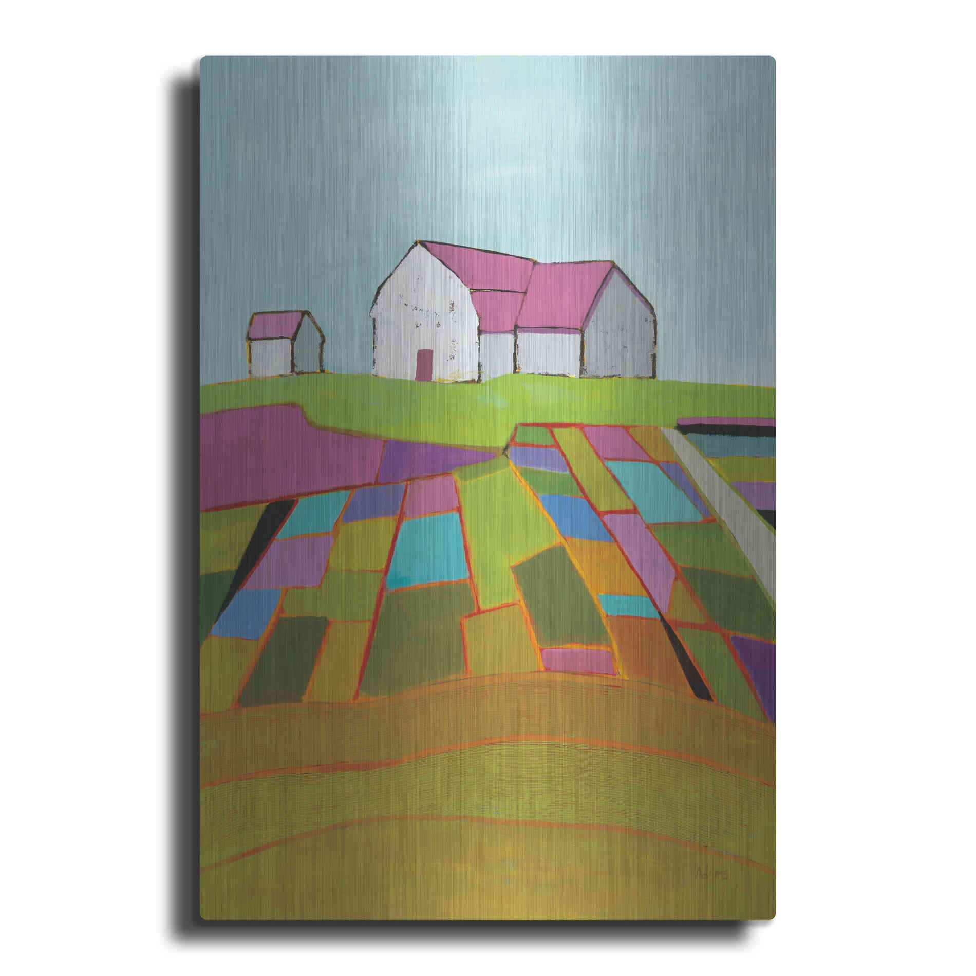 Luxe Metal Art 'Field of Dreams Light' by Phyllis Adams, Metal Wall Art