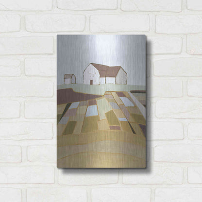 Luxe Metal Art 'Field of Dreams Neutral' by Phyllis Adams, Metal Wall Art,12x16