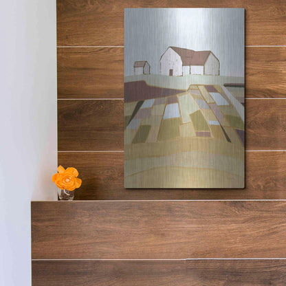 Luxe Metal Art 'Field of Dreams Neutral' by Phyllis Adams, Metal Wall Art,12x16