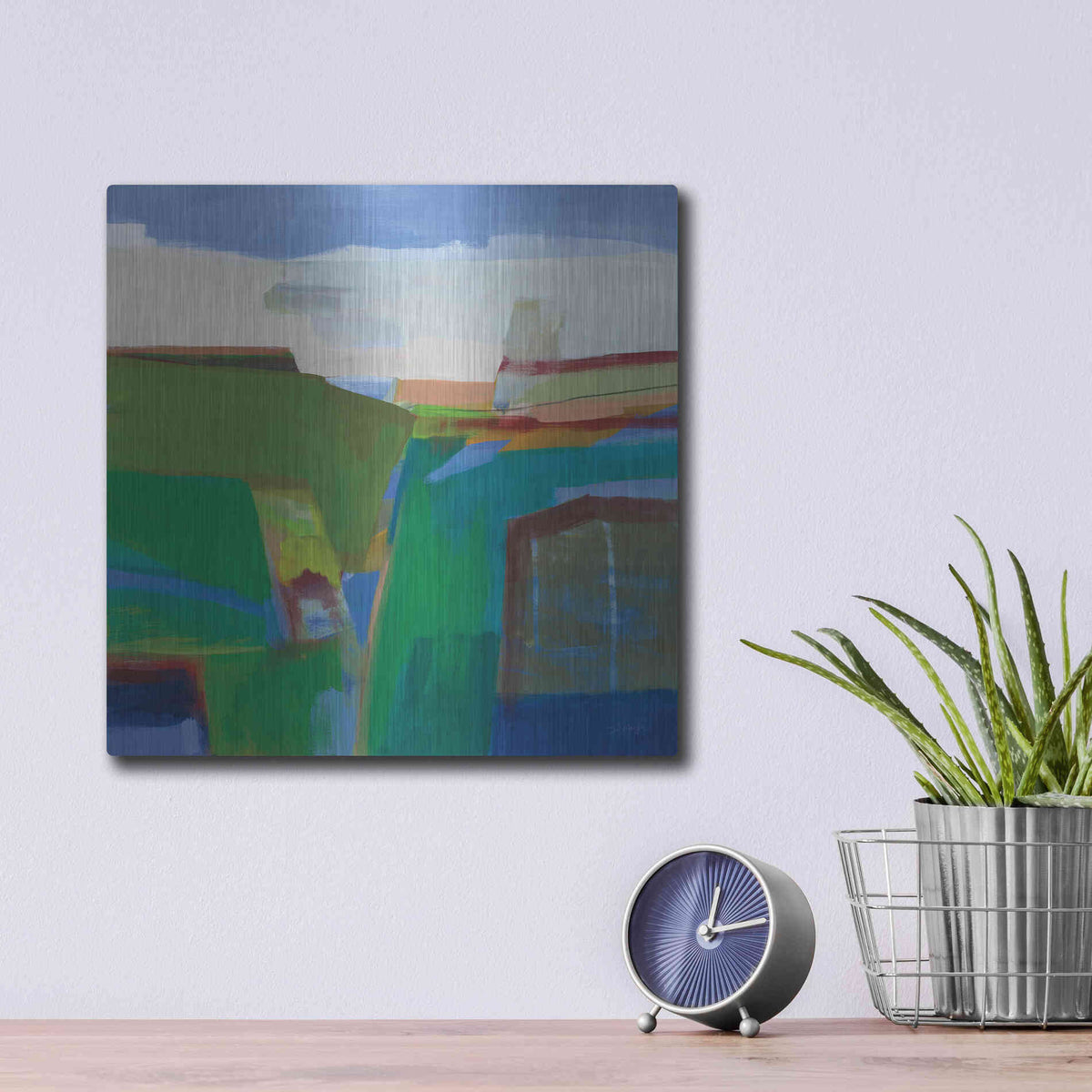 Luxe Metal Art 'Clear Day' by Jo Maye, Metal Wall Art,12x12