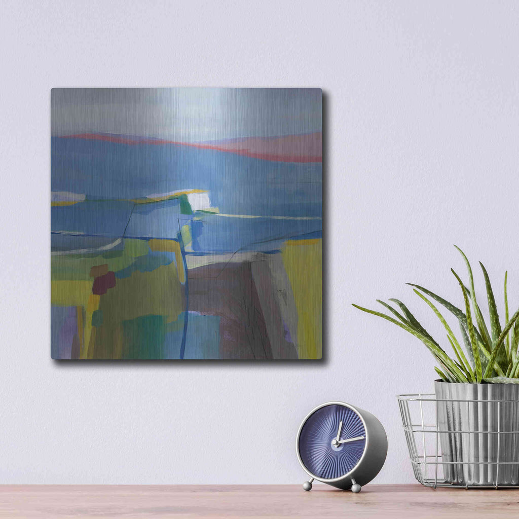 Luxe Metal Art 'Hill Side' by Jo Maye, Metal Wall Art,12x12