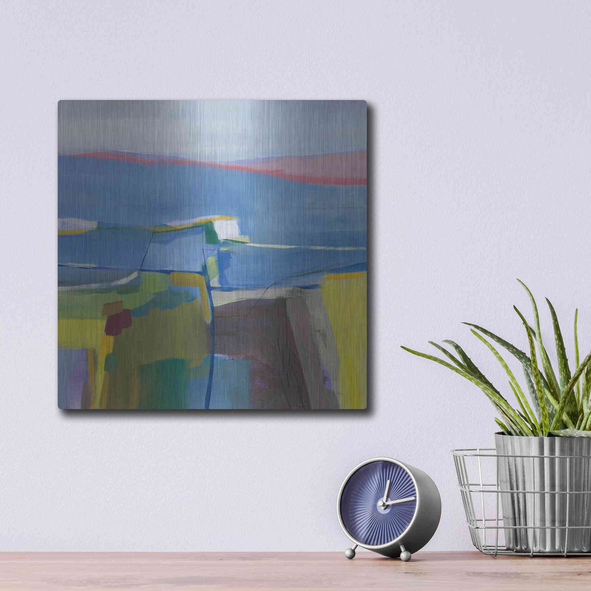 Luxe Metal Art 'Hill Side' by Jo Maye, Metal Wall Art,12x12