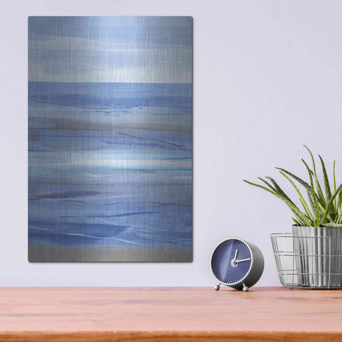 Luxe Metal Art 'Summer Morning II' by Jo Maye, Metal Wall Art,12x16