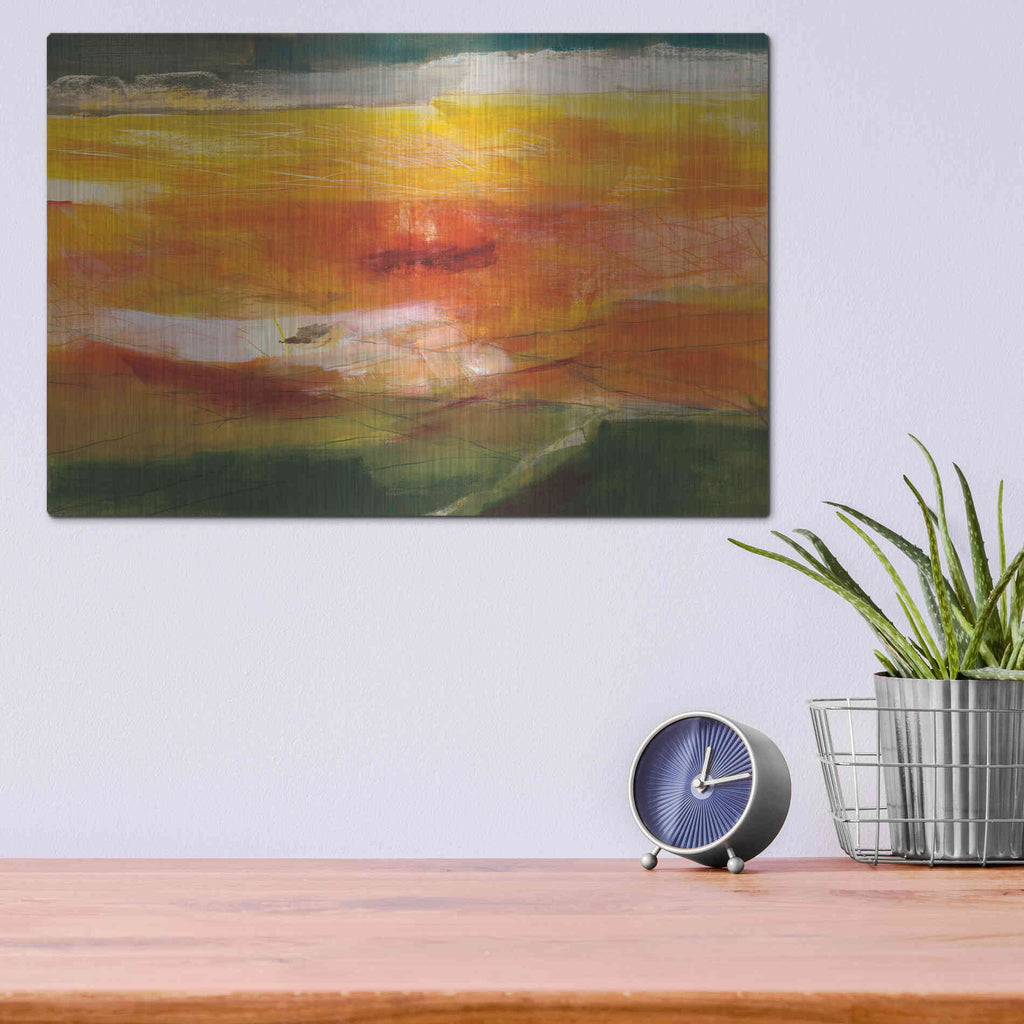 Luxe Metal Art 'Bog Journey' by Jo Maye, Metal Wall Art,16x12