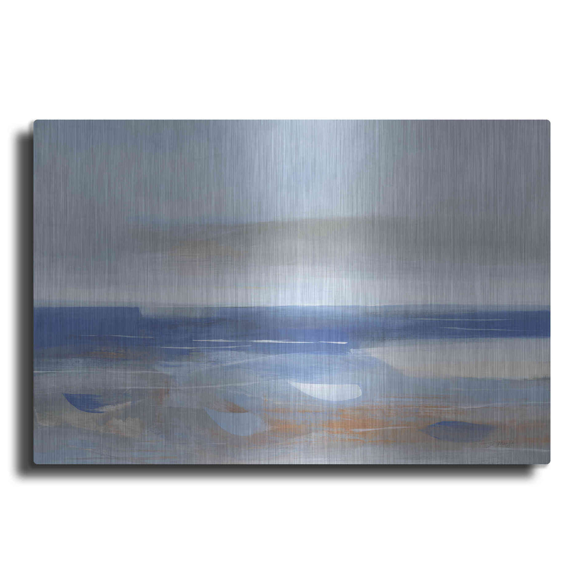 Luxe Metal Art 'Calm Sea' by Jo Maye, Metal Wall Art