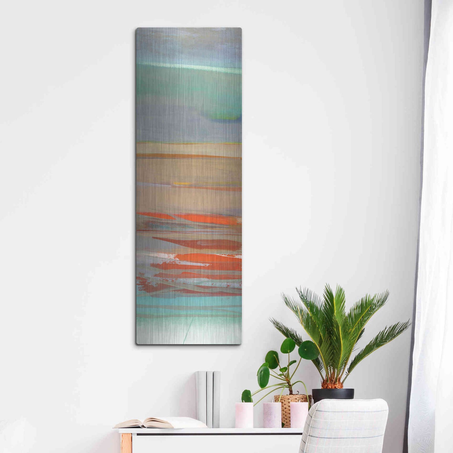 Luxe Metal Art 'Layers II' by Jo Maye, Metal Wall Art,16x48