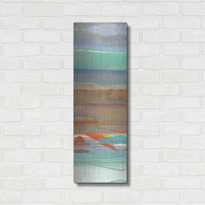 Luxe Metal Art 'Layers III' by Jo Maye, Metal Wall Art,12x36