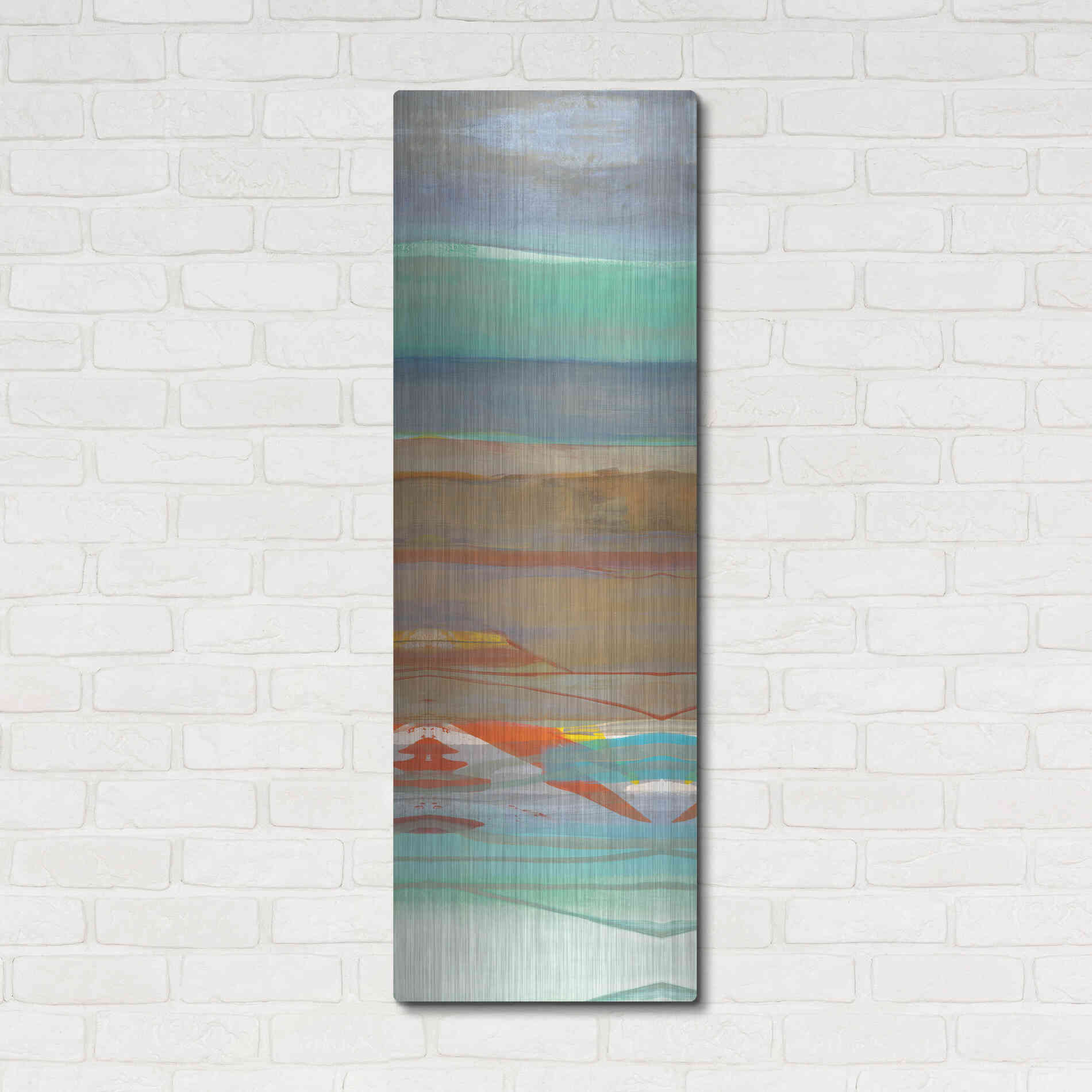 Luxe Metal Art 'Layers III' by Jo Maye, Metal Wall Art,16x48