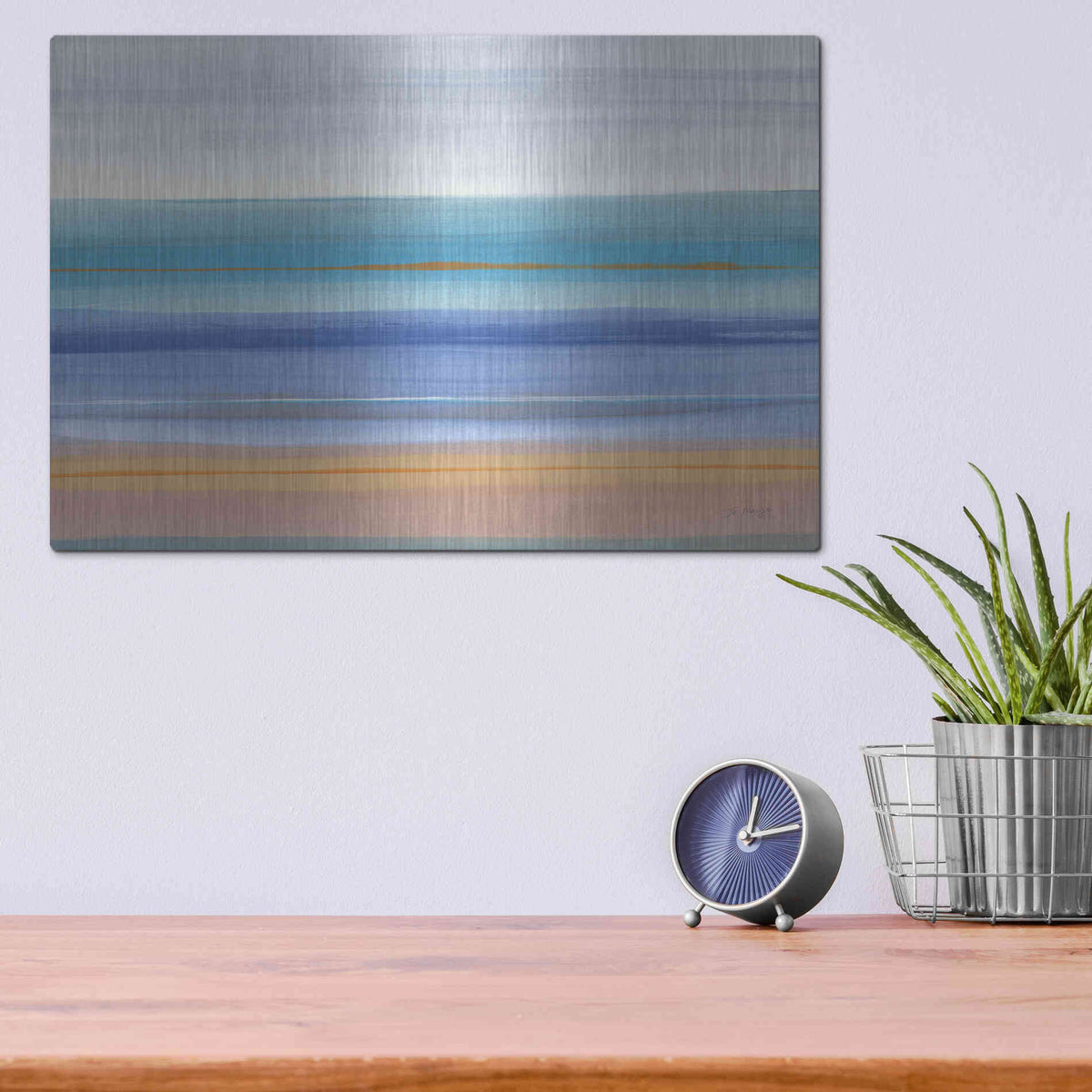 Luxe Metal Art 'Warmth' by Jo Maye, Metal Wall Art,16x12