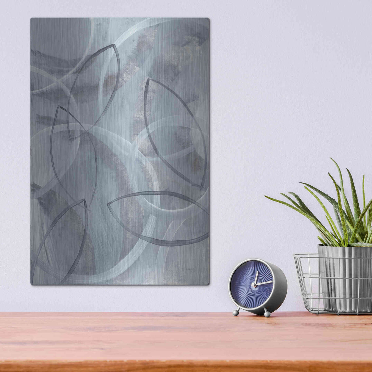 Luxe Metal Art 'Float II' by Jo Maye, Metal Wall Art,12x16