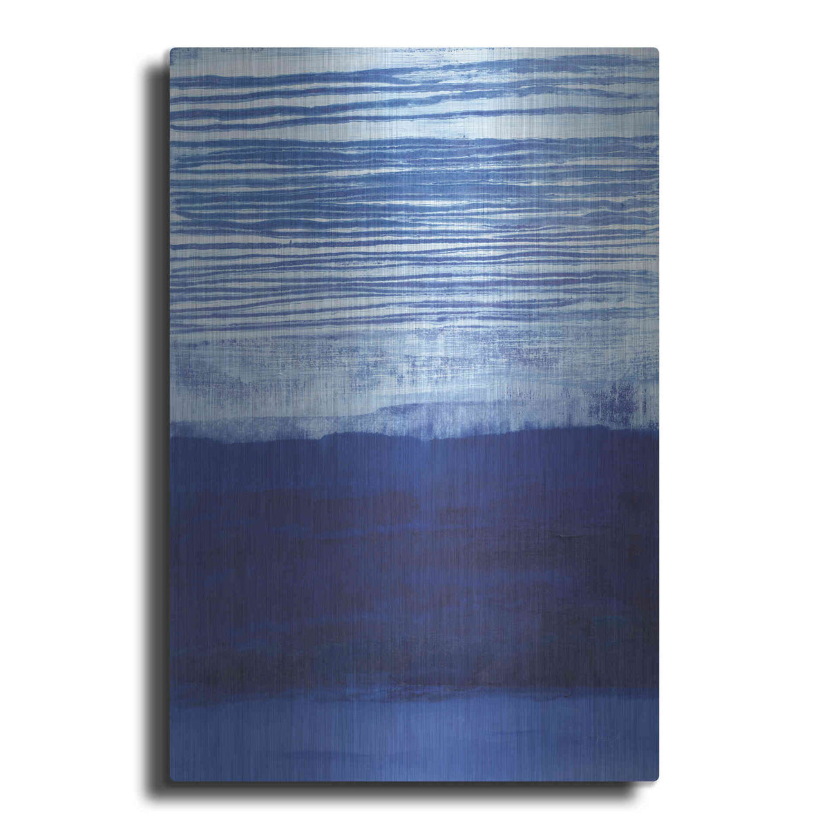 Luxe Metal Art 'Blue Haze' by Jo Maye, Metal Wall Art