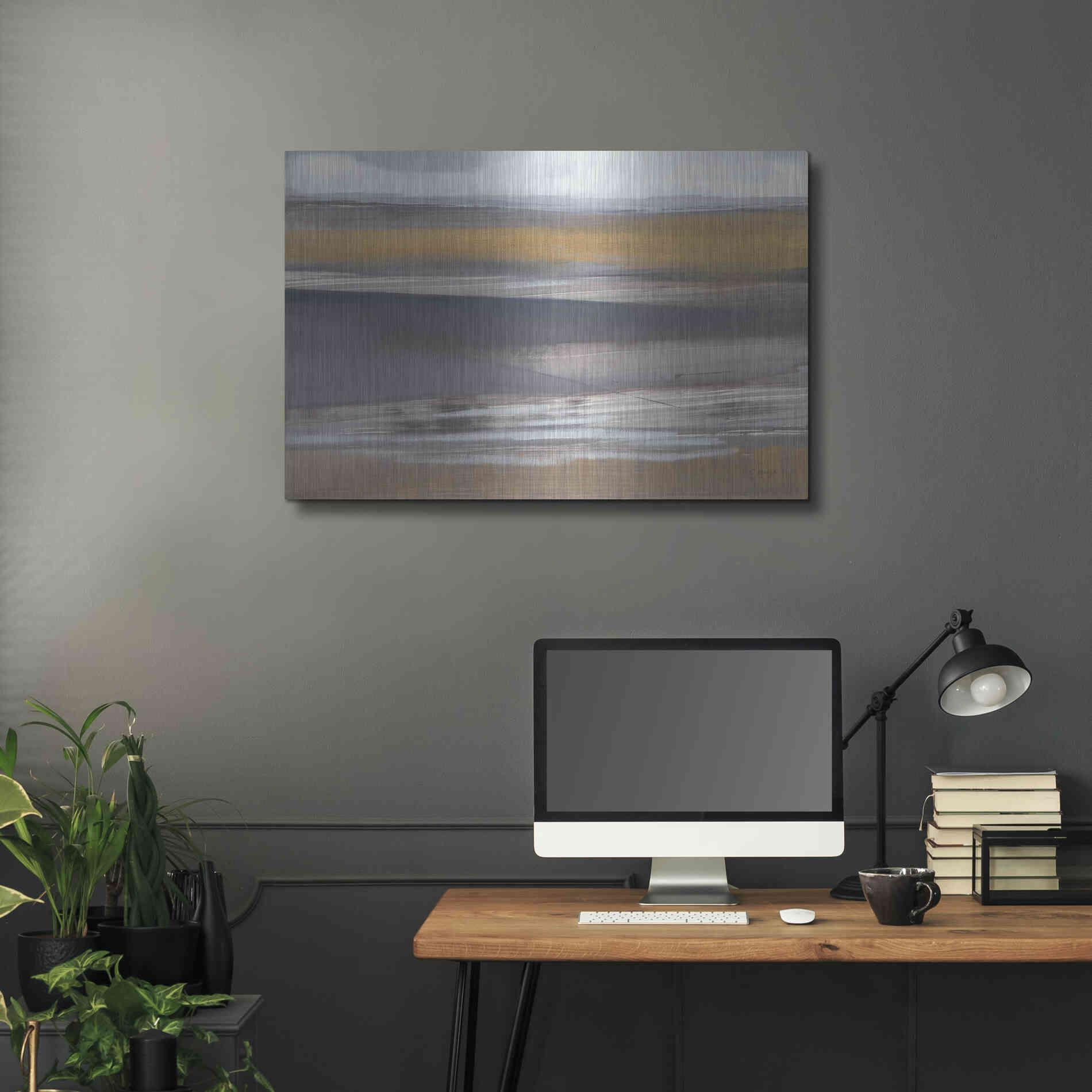 Luxe Metal Art 'Misty Morning' by Jo Maye, Metal Wall Art,36x24