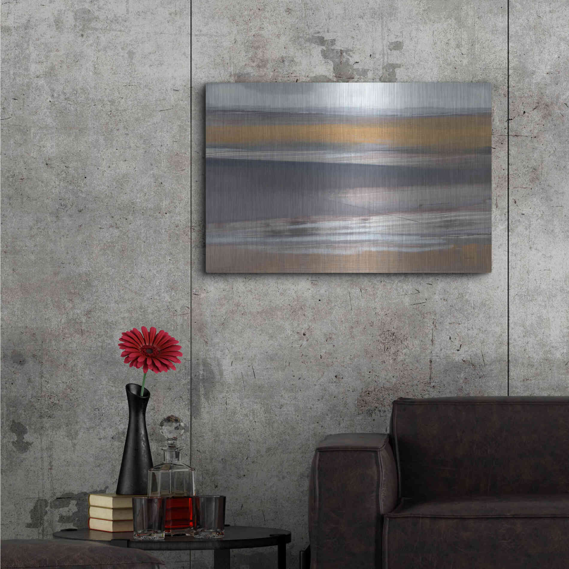 Luxe Metal Art 'Misty Morning' by Jo Maye, Metal Wall Art,36x24