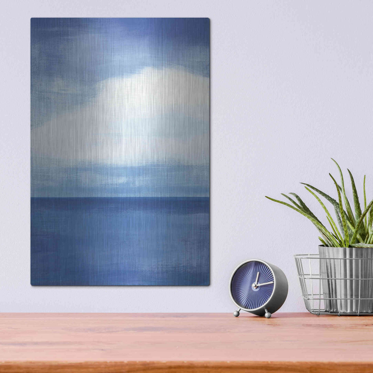 Luxe Metal Art 'Seascape I' by Jo Maye, Metal Wall Art,12x16