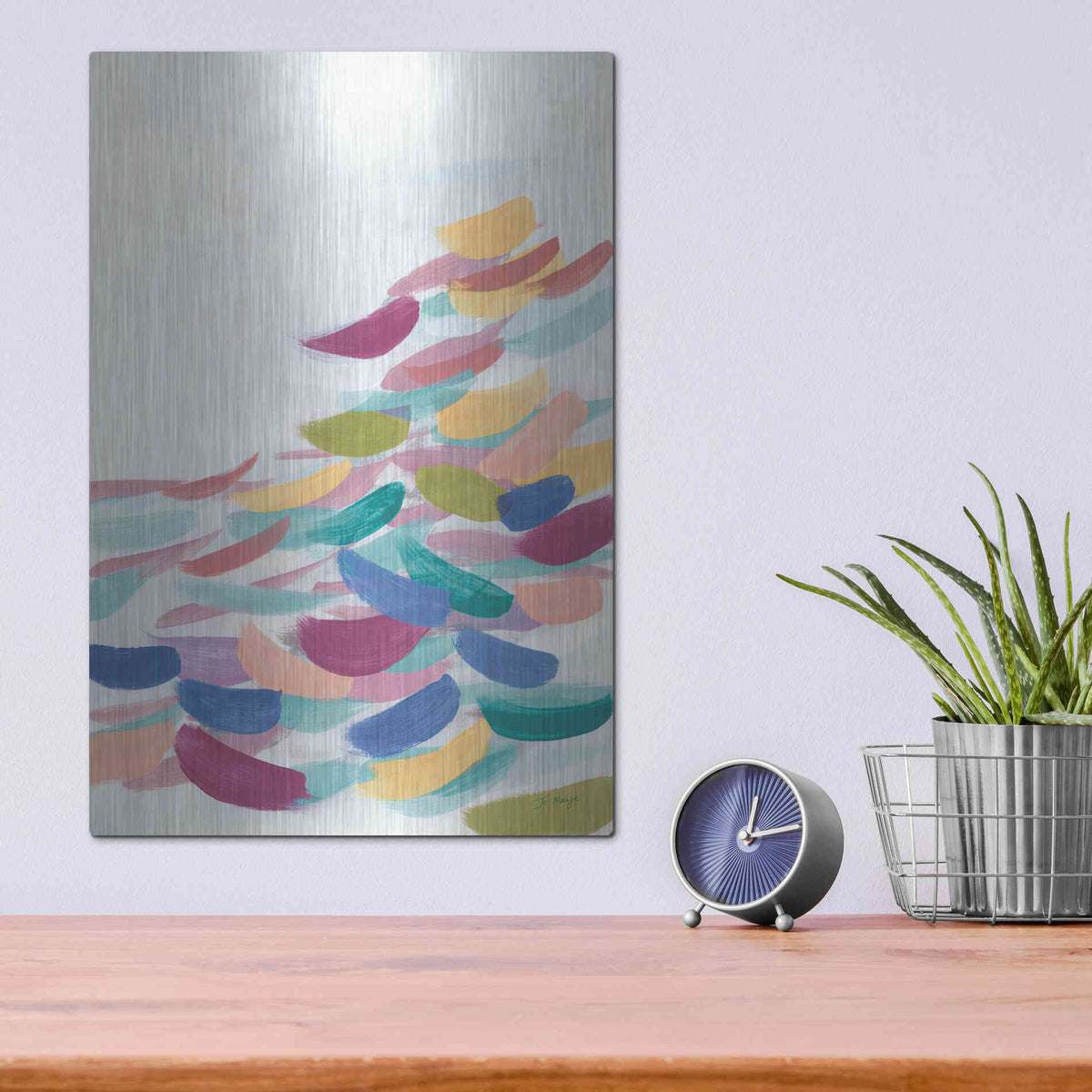 Luxe Metal Art 'Drift Pastel' by Jo Maye, Metal Wall Art,12x16