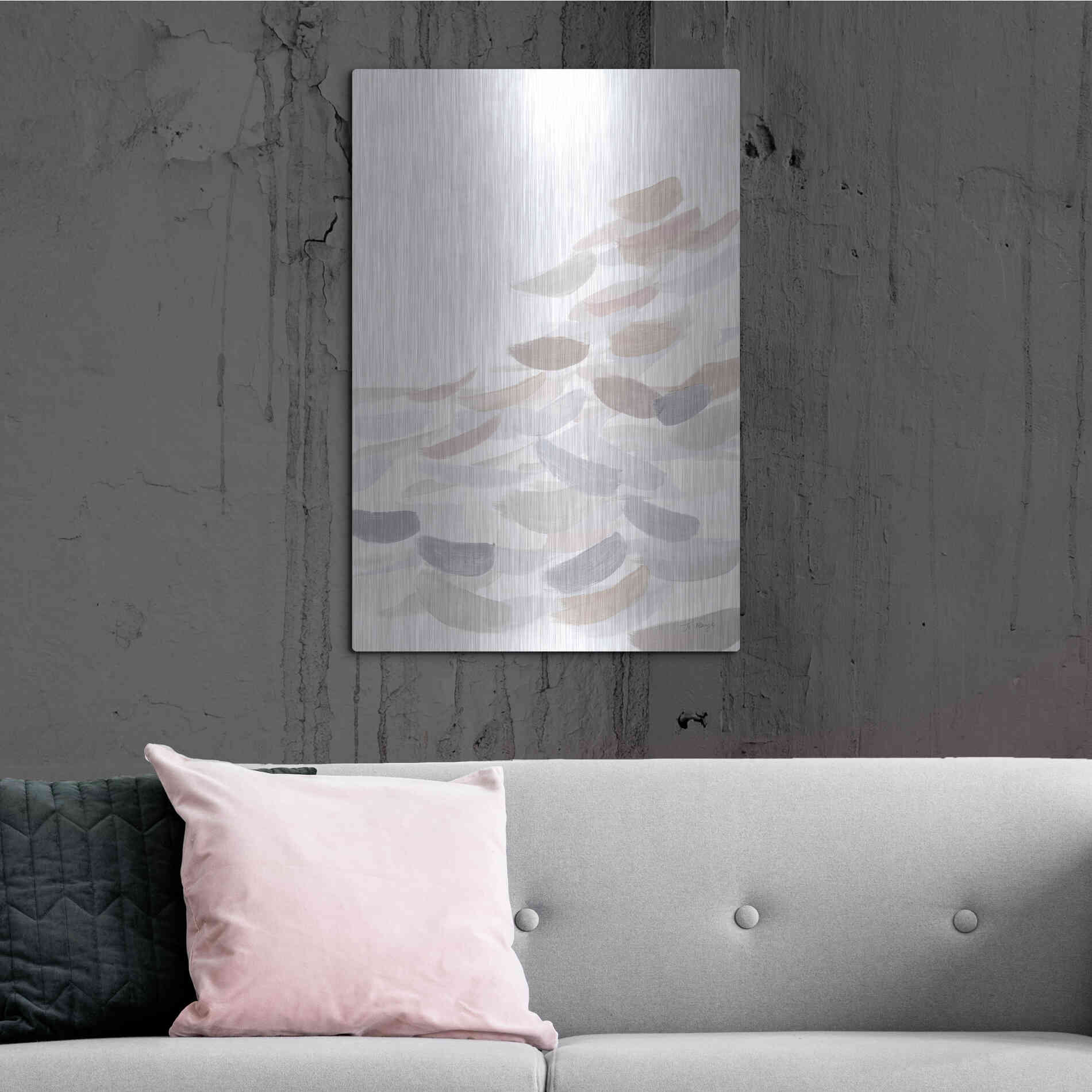 Luxe Metal Art 'Drift Neutral' by Jo Maye, Metal Wall Art,24x36