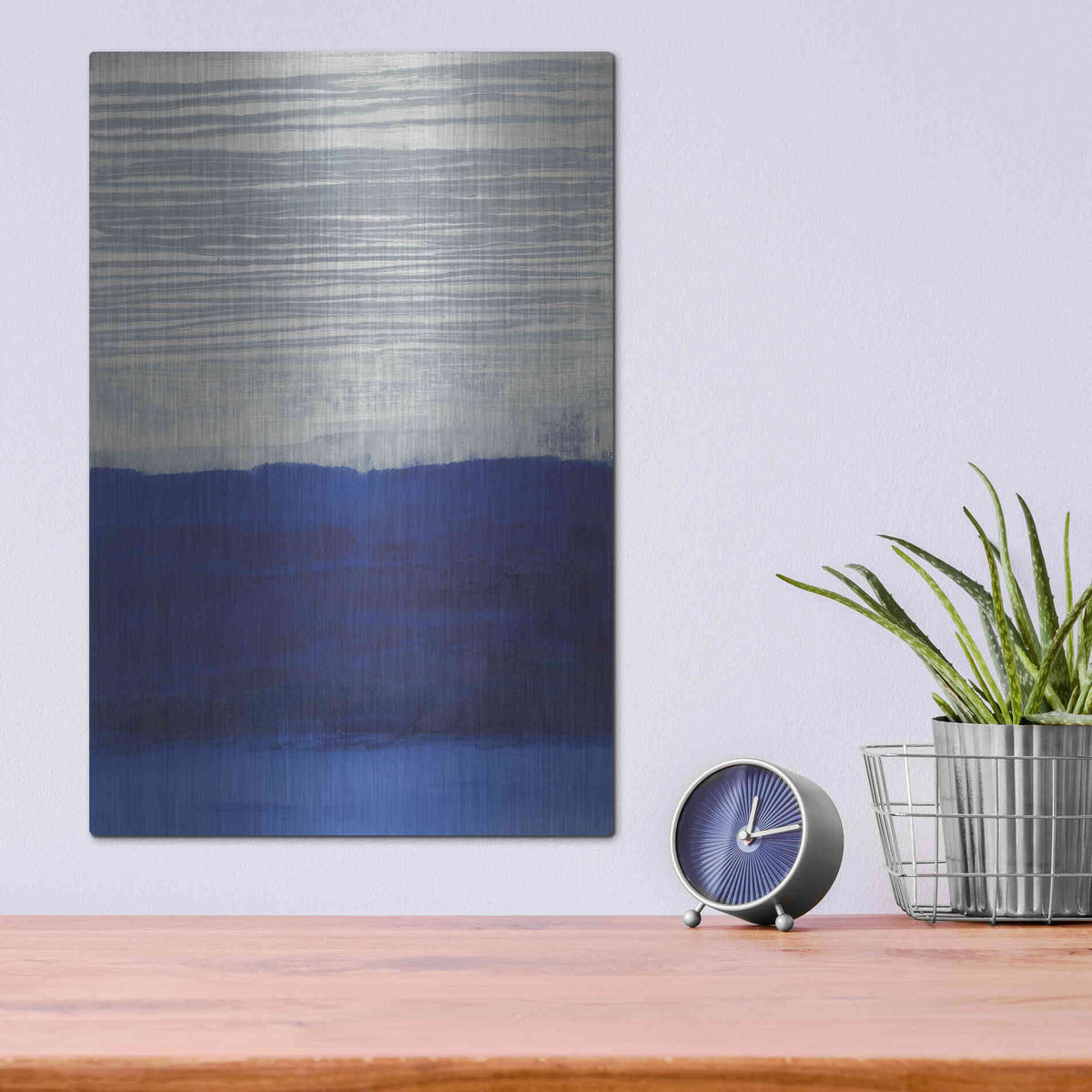 Luxe Metal Art 'Gray Haze' by Jo Maye, Metal Wall Art,12x16