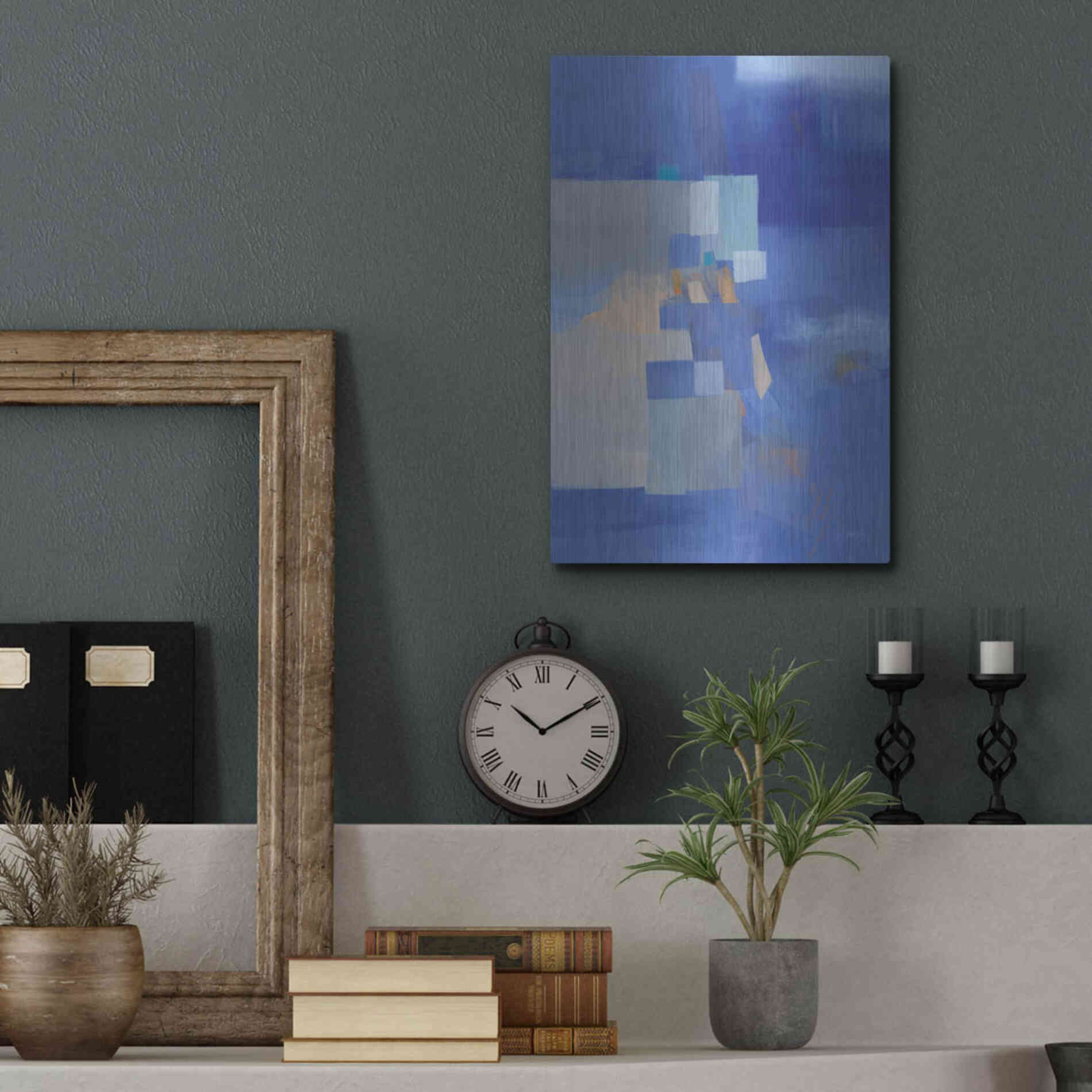 Luxe Metal Art 'Blue Dawn' by Jo Maye, Metal Wall Art,12x16