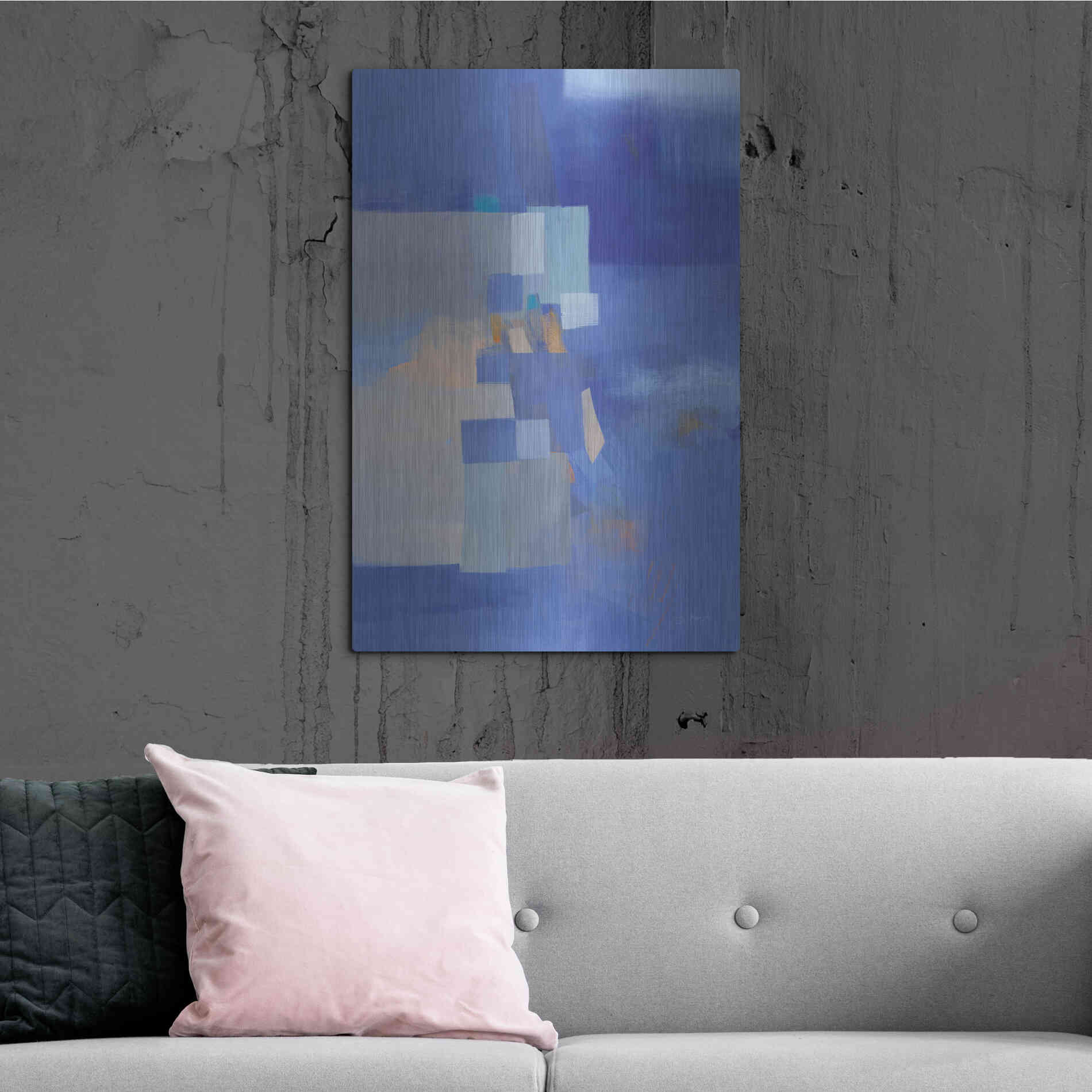 Luxe Metal Art 'Blue Dawn' by Jo Maye, Metal Wall Art,24x36