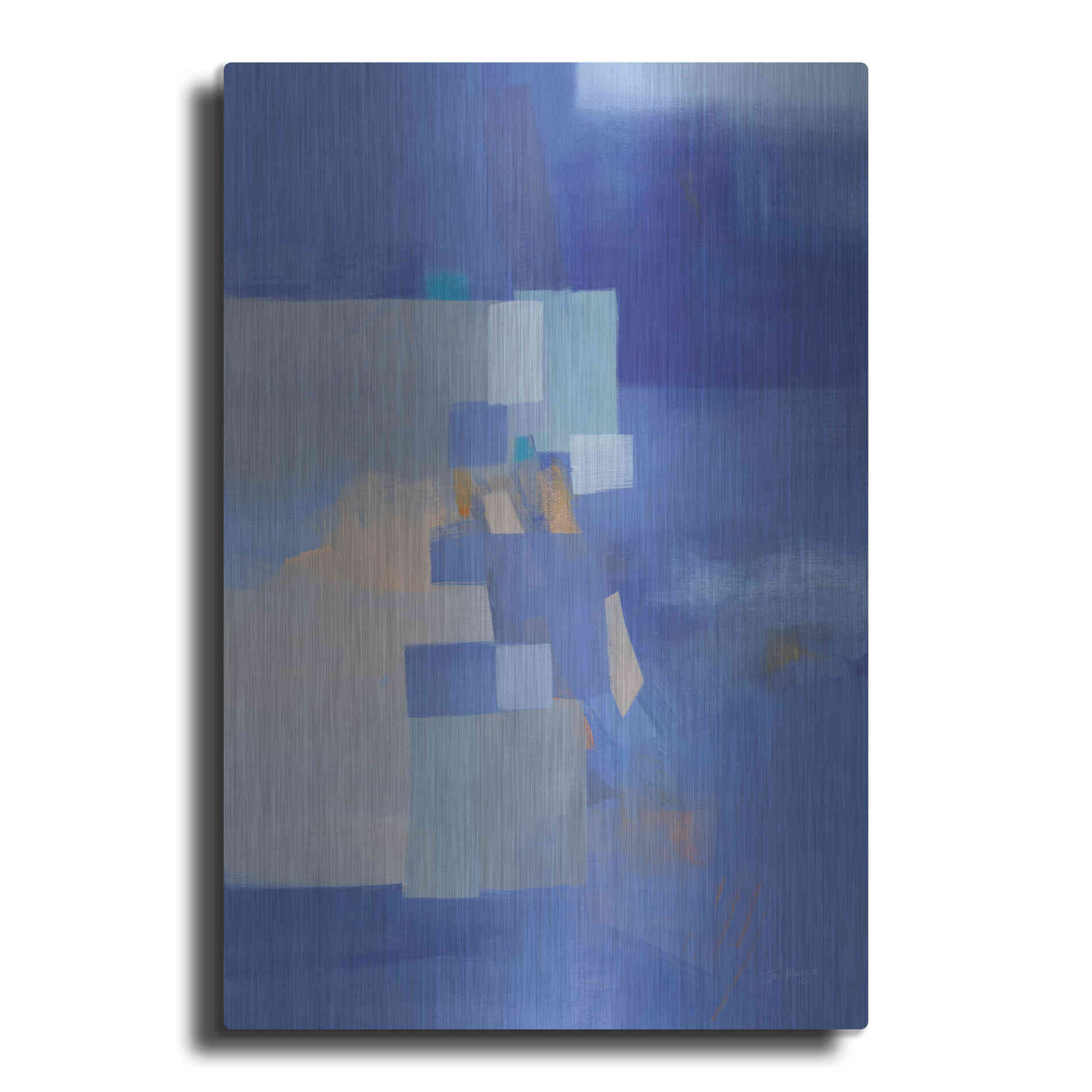 Luxe Metal Art 'Blue Dawn' by Jo Maye, Metal Wall Art