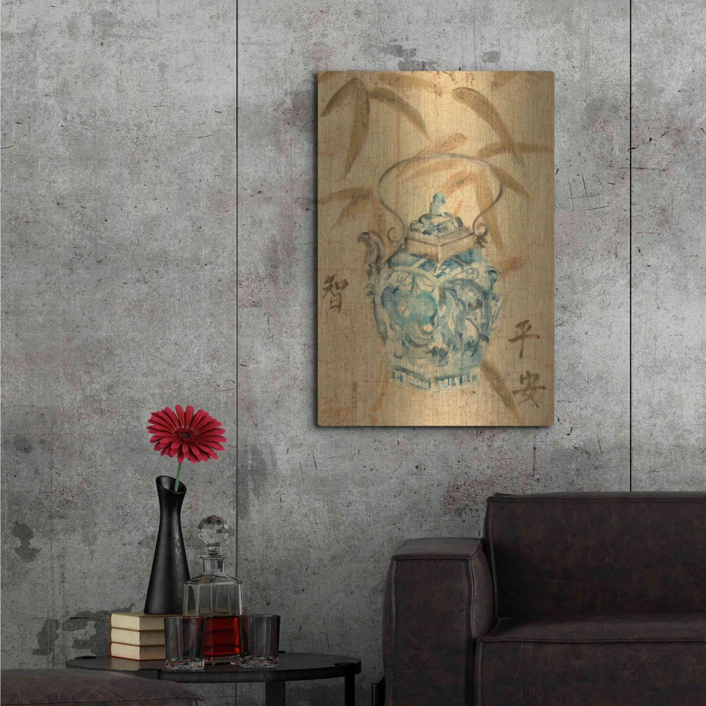 Luxe Metal Art 'Asian Teapot II' by Cheri Blum, Metal Wall Art,24x36