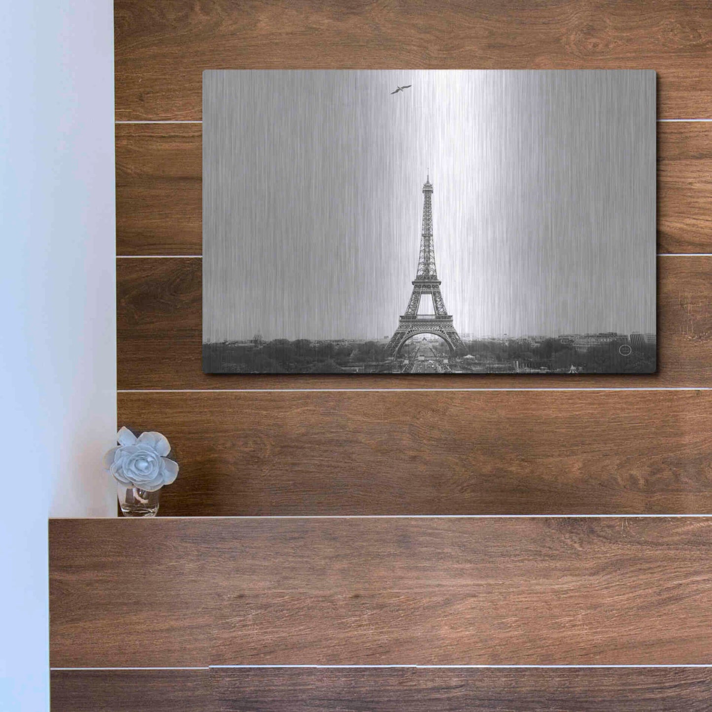 Luxe Metal Art 'A Birds View of Paris' by Nathan Larson, Metal Wall Art,16x12