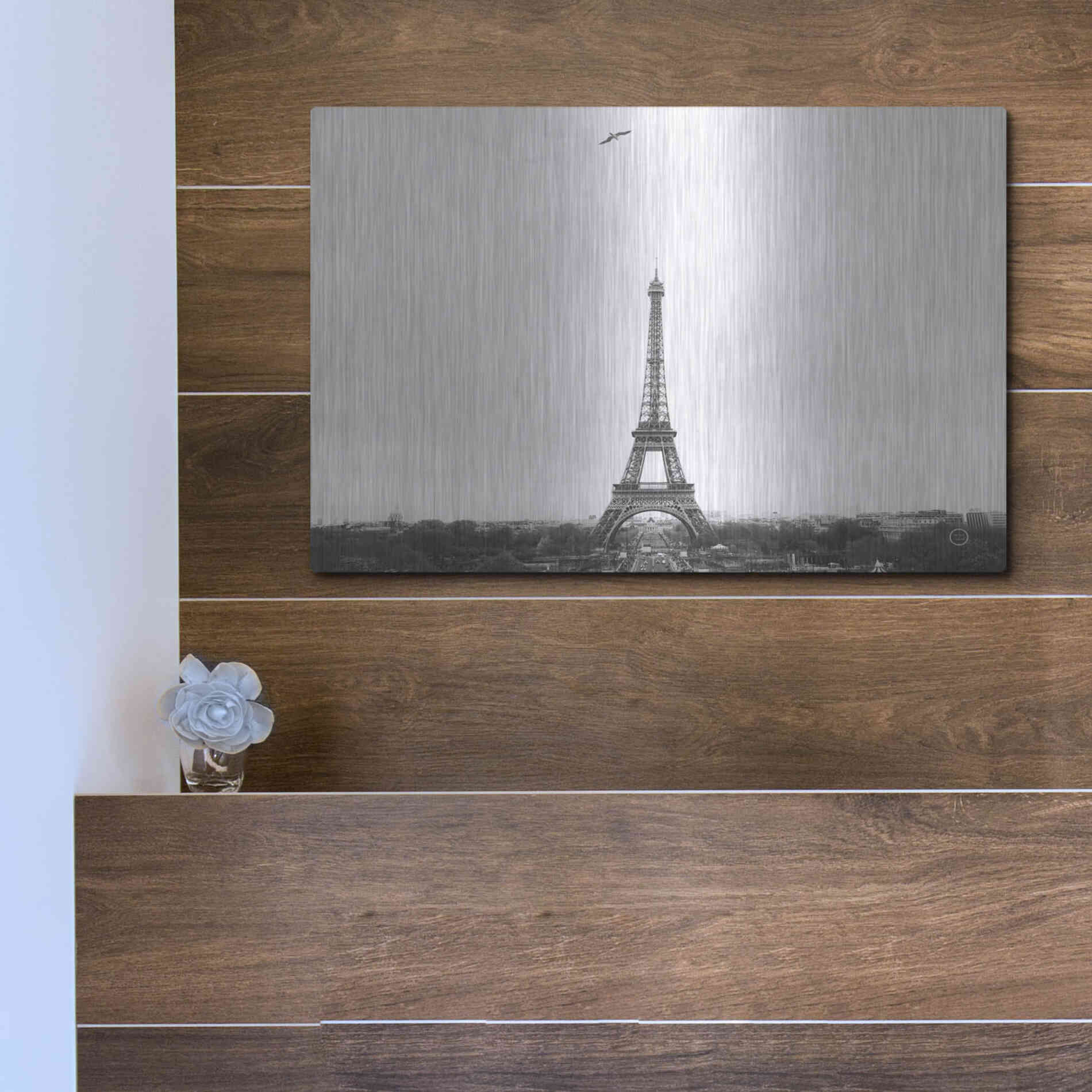 Luxe Metal Art 'A Birds View of Paris' by Nathan Larson, Metal Wall Art,16x12