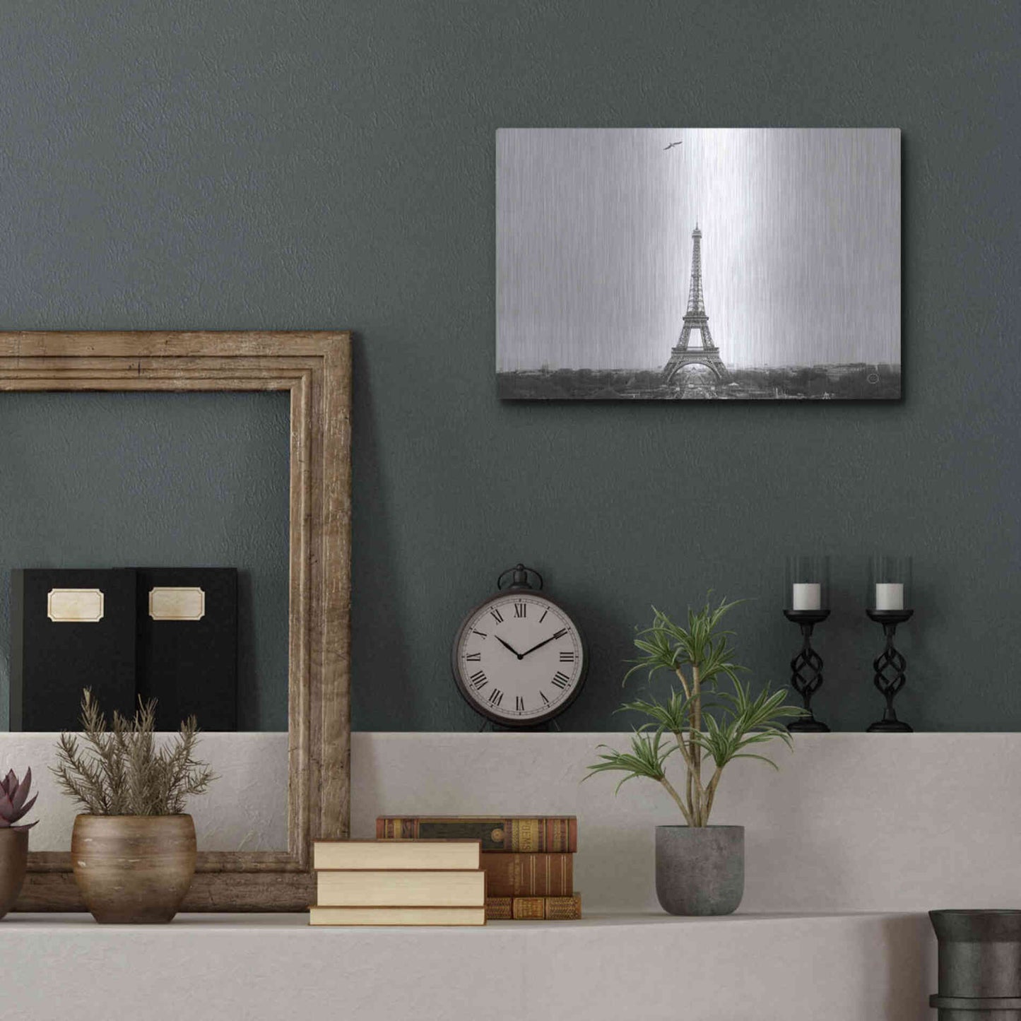 Luxe Metal Art 'A Birds View of Paris' by Nathan Larson, Metal Wall Art,16x12