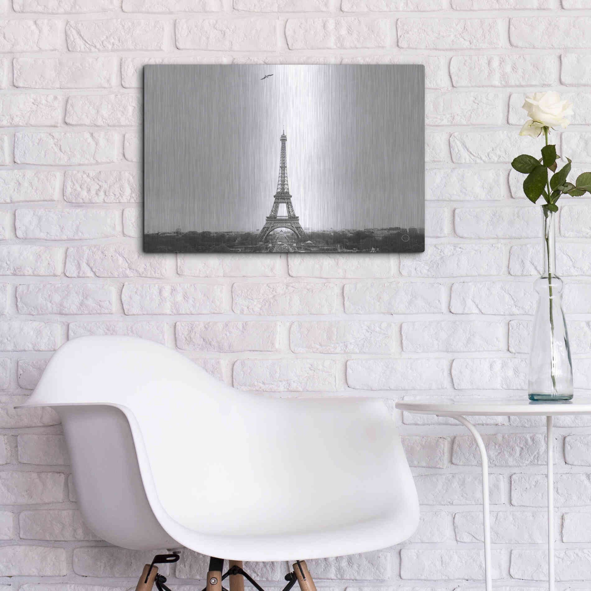 Luxe Metal Art 'A Birds View of Paris' by Nathan Larson, Metal Wall Art,24x16