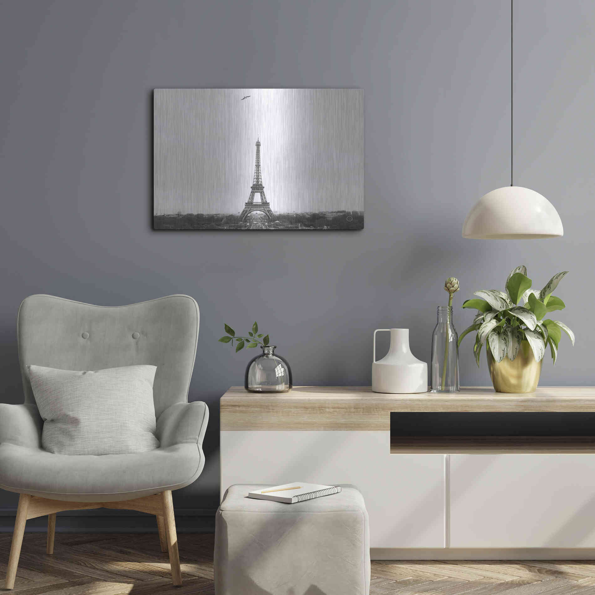 Luxe Metal Art 'A Birds View of Paris' by Nathan Larson, Metal Wall Art,24x16