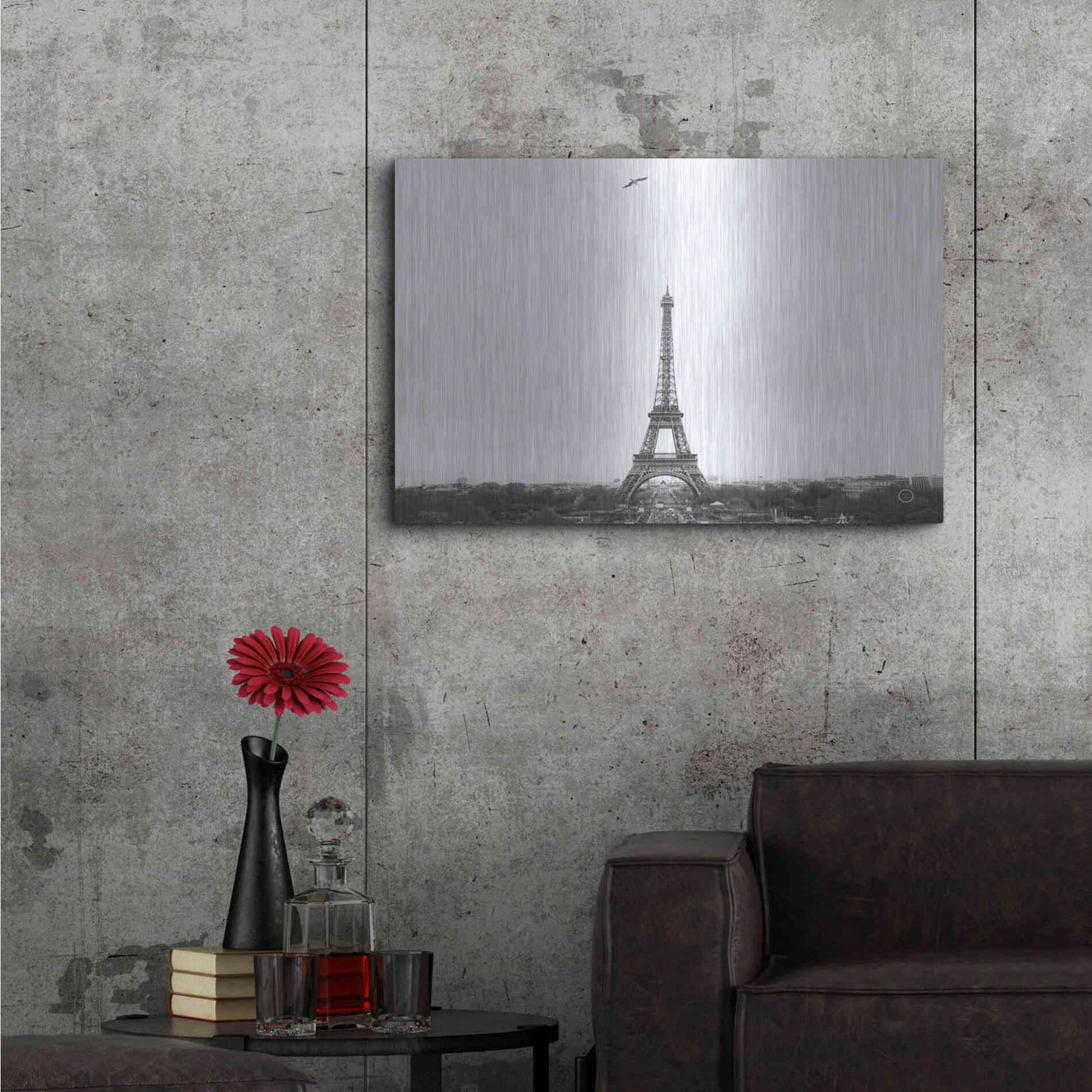 Luxe Metal Art 'A Birds View of Paris' by Nathan Larson, Metal Wall Art,36x24