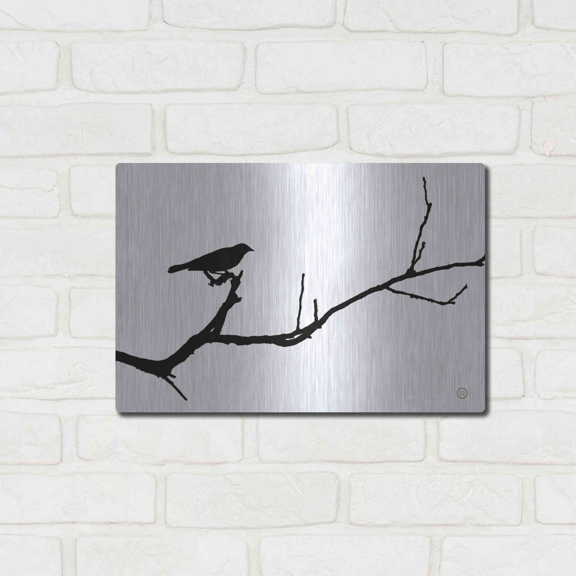 Luxe Metal Art 'Bird Silhouette' by Nathan Larson, Metal Wall Art,16x12