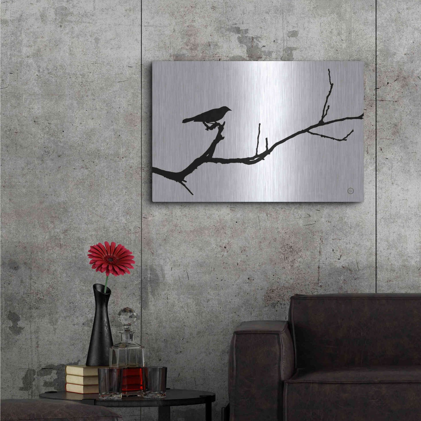 Luxe Metal Art 'Bird Silhouette' by Nathan Larson, Metal Wall Art,36x24