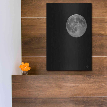 Luxe Metal Art 'Moon Detail I' by Nathan Larson, Metal Wall Art,12x16