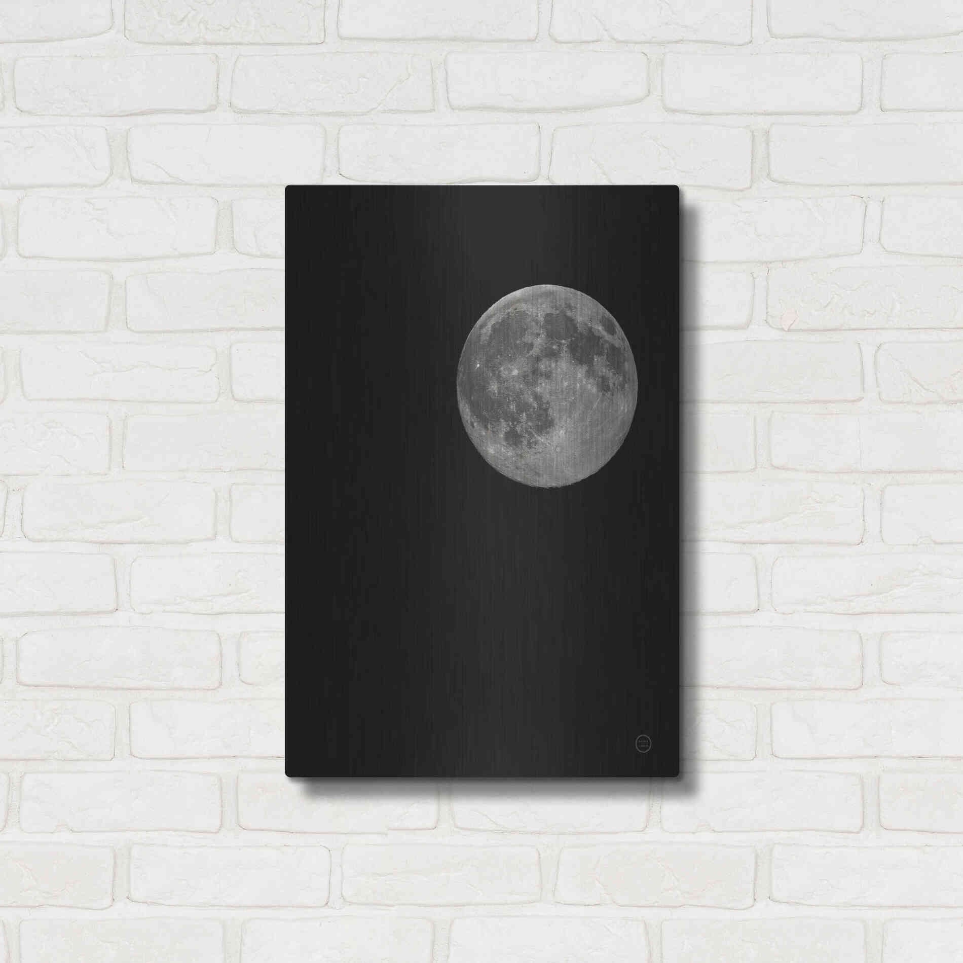 Luxe Metal Art 'Moon Detail I' by Nathan Larson, Metal Wall Art,16x24