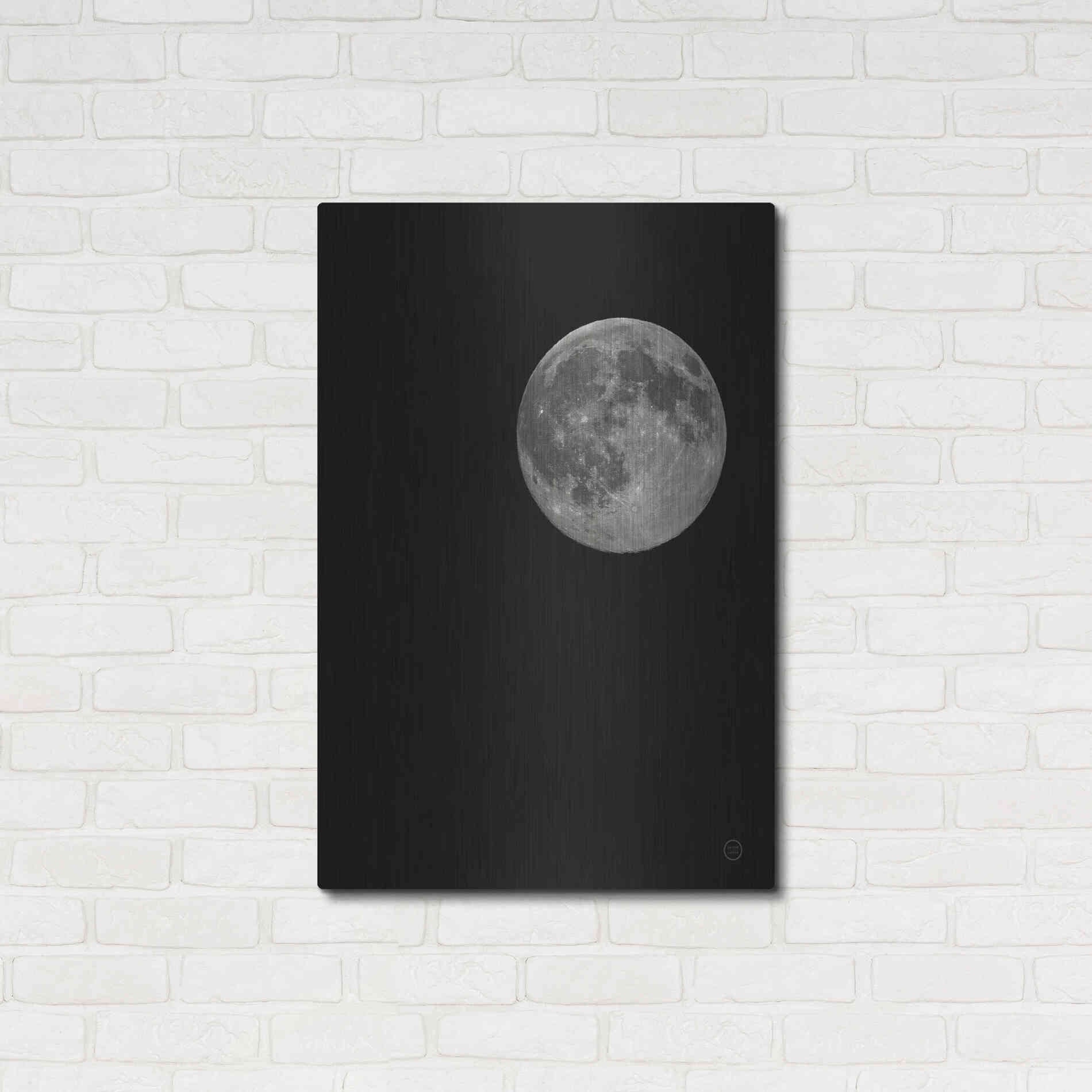 Luxe Metal Art 'Moon Detail I' by Nathan Larson, Metal Wall Art,24x36