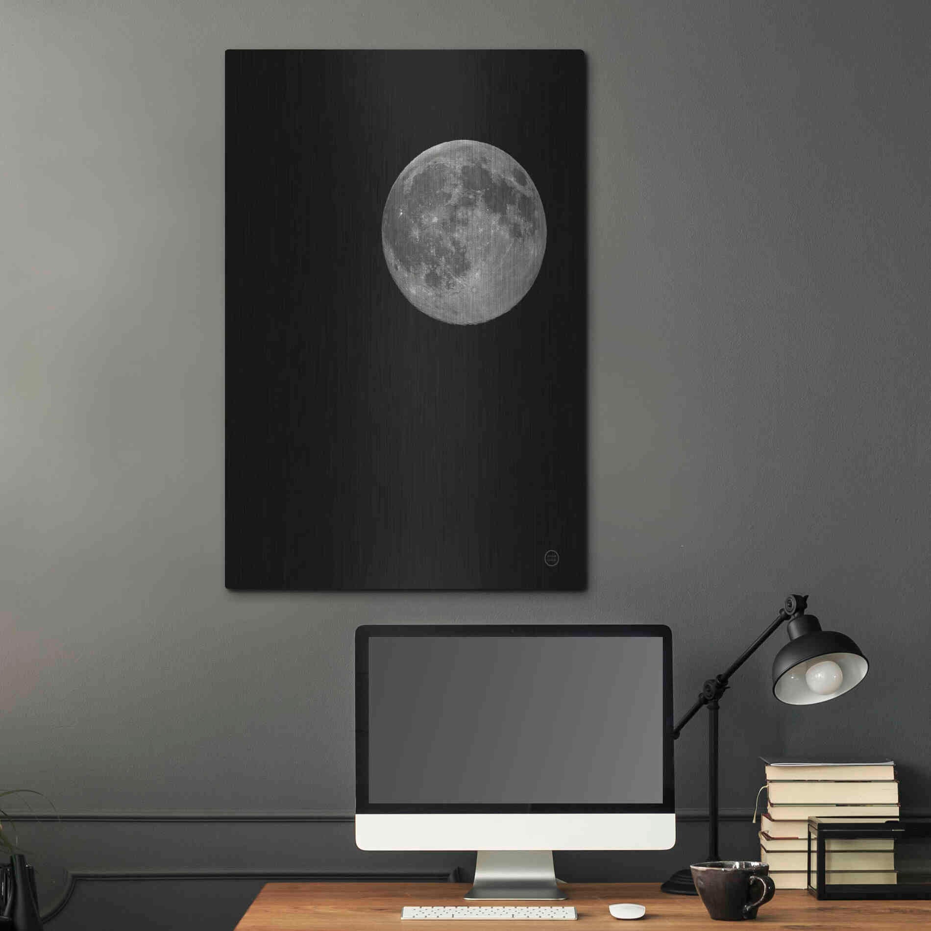 Luxe Metal Art 'Moon Detail I' by Nathan Larson, Metal Wall Art,24x36