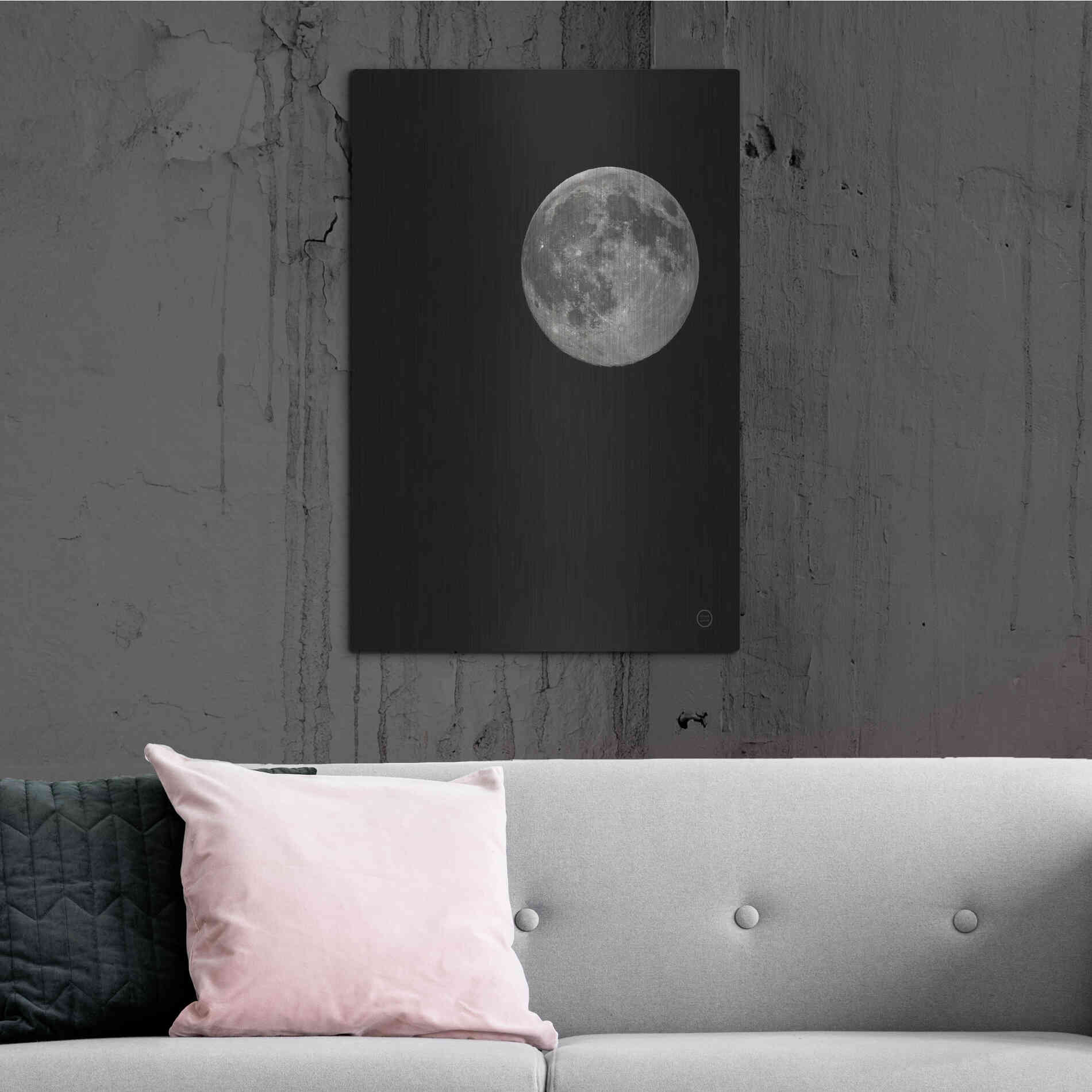 Luxe Metal Art 'Moon Detail I' by Nathan Larson, Metal Wall Art,24x36