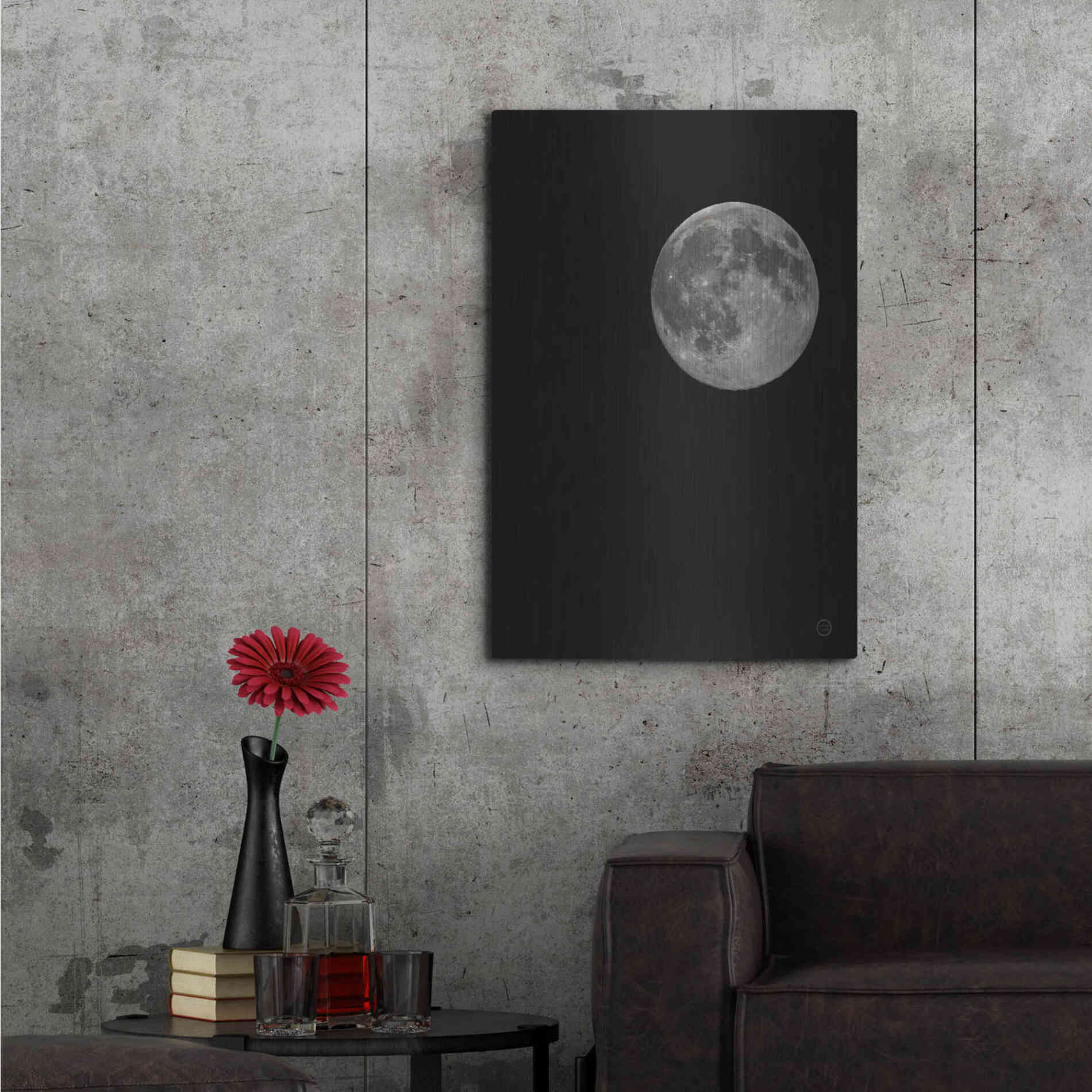 Luxe Metal Art 'Moon Detail I' by Nathan Larson, Metal Wall Art,24x36