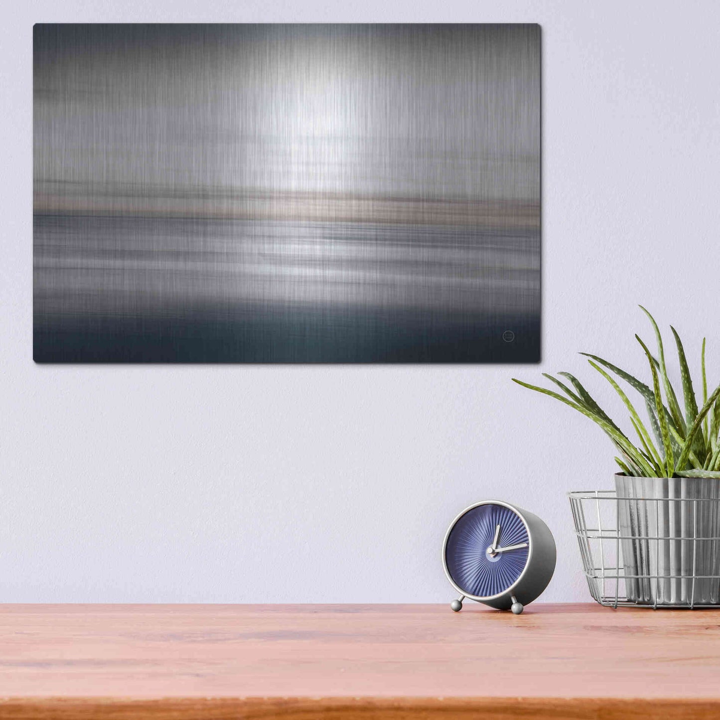 Luxe Metal Art 'Waves Move Me IV' by Nathan Larson, Metal Wall Art,16x12