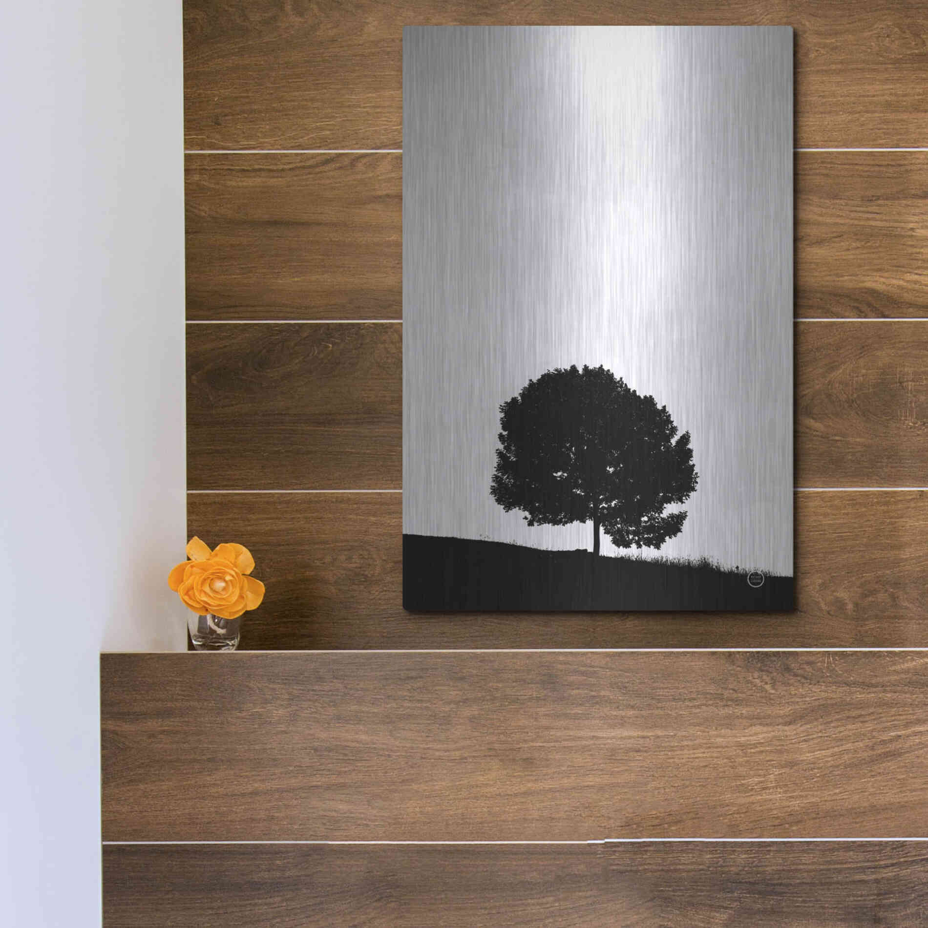 Luxe Metal Art 'Lone Tree Hill' by Nathan Larson, Metal Wall Art,12x16